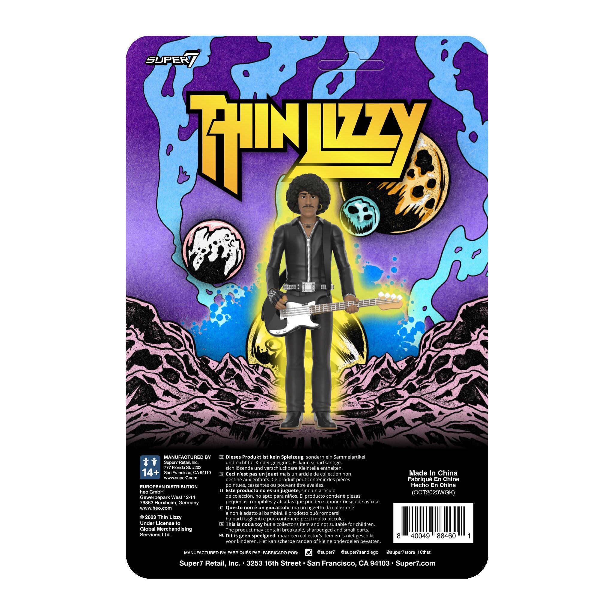Super7 Thin Lizzy ReAction Phil Lynott figurina piele neagra cu bas