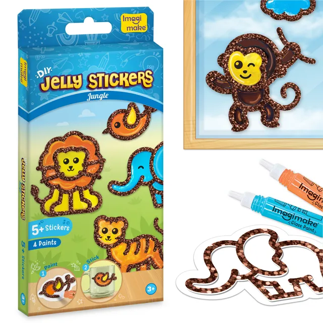 Imagimake Jelly Stickers Jungle set stickere vitraliu