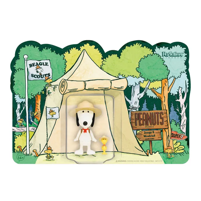 Super7 Peanuts ReAction Beagle Scout Snoopy figurina palarie maro