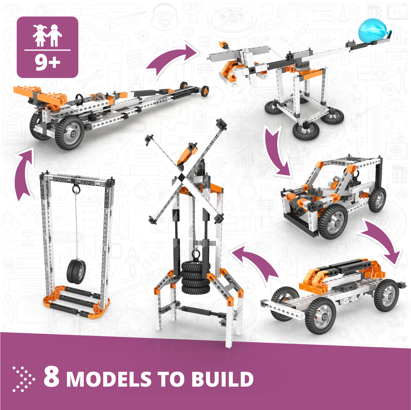 Engino Discovering STEM Newton's Laws set construcție 8 modele energie