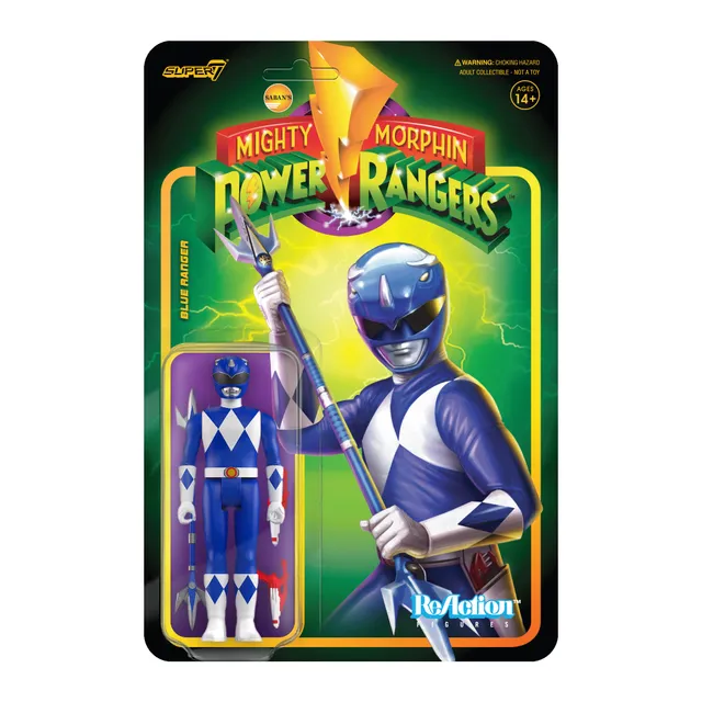 Super7 Power Rangers ReAction Blue Ranger figurina cu accesorii