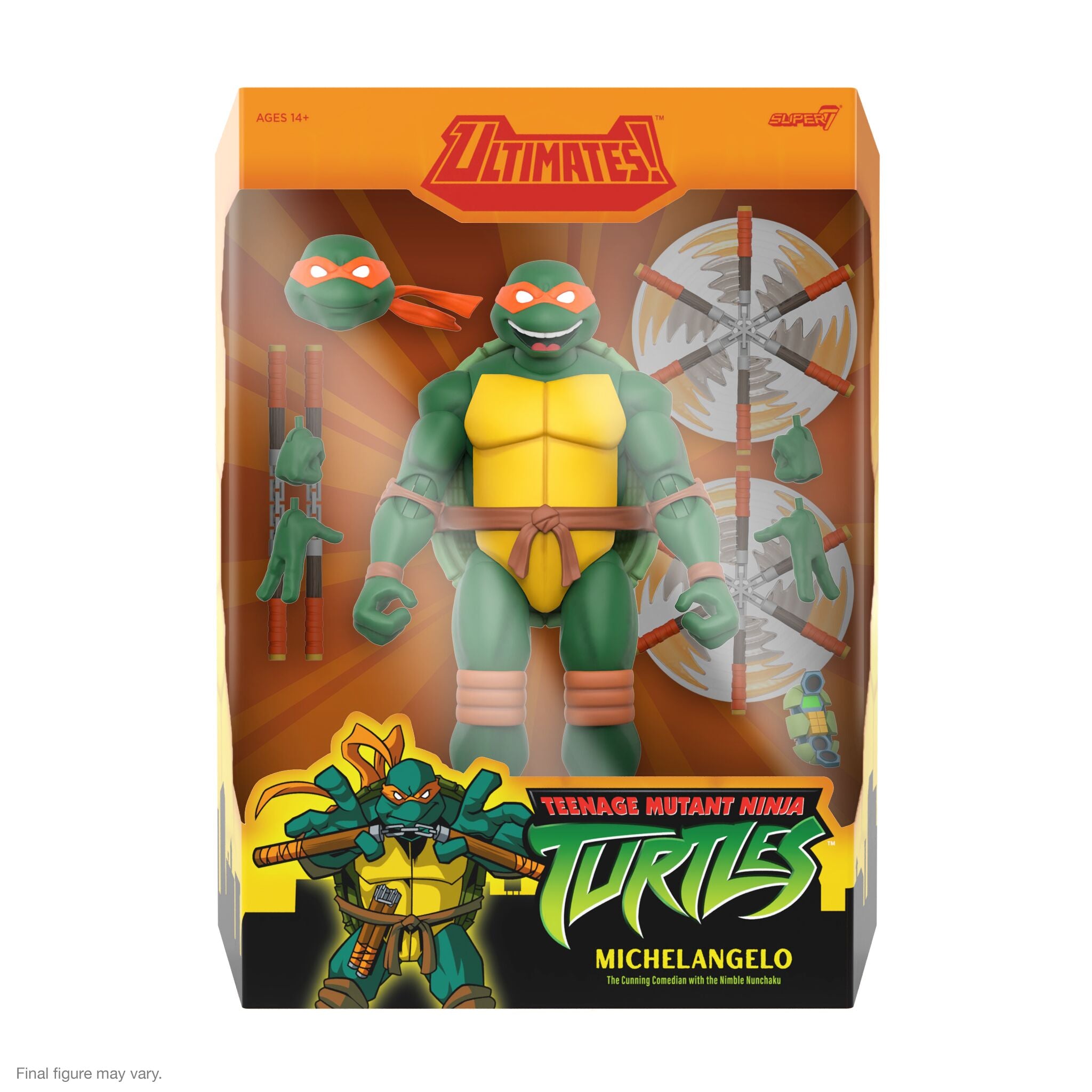 Super7 TMNT Ultimates Michelangelo figurina 18 cm articulata