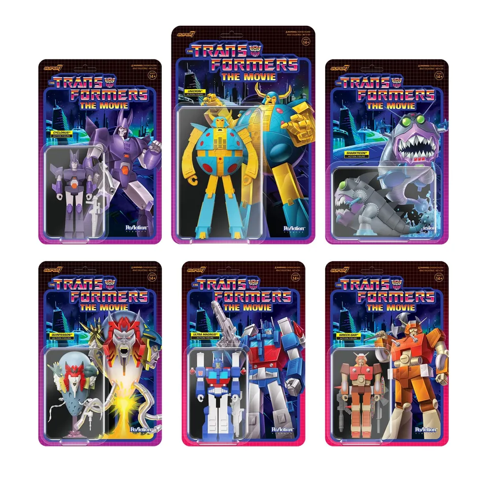 Super7 ReAction Transformers Wave 6 figurine set 6 buc articulat