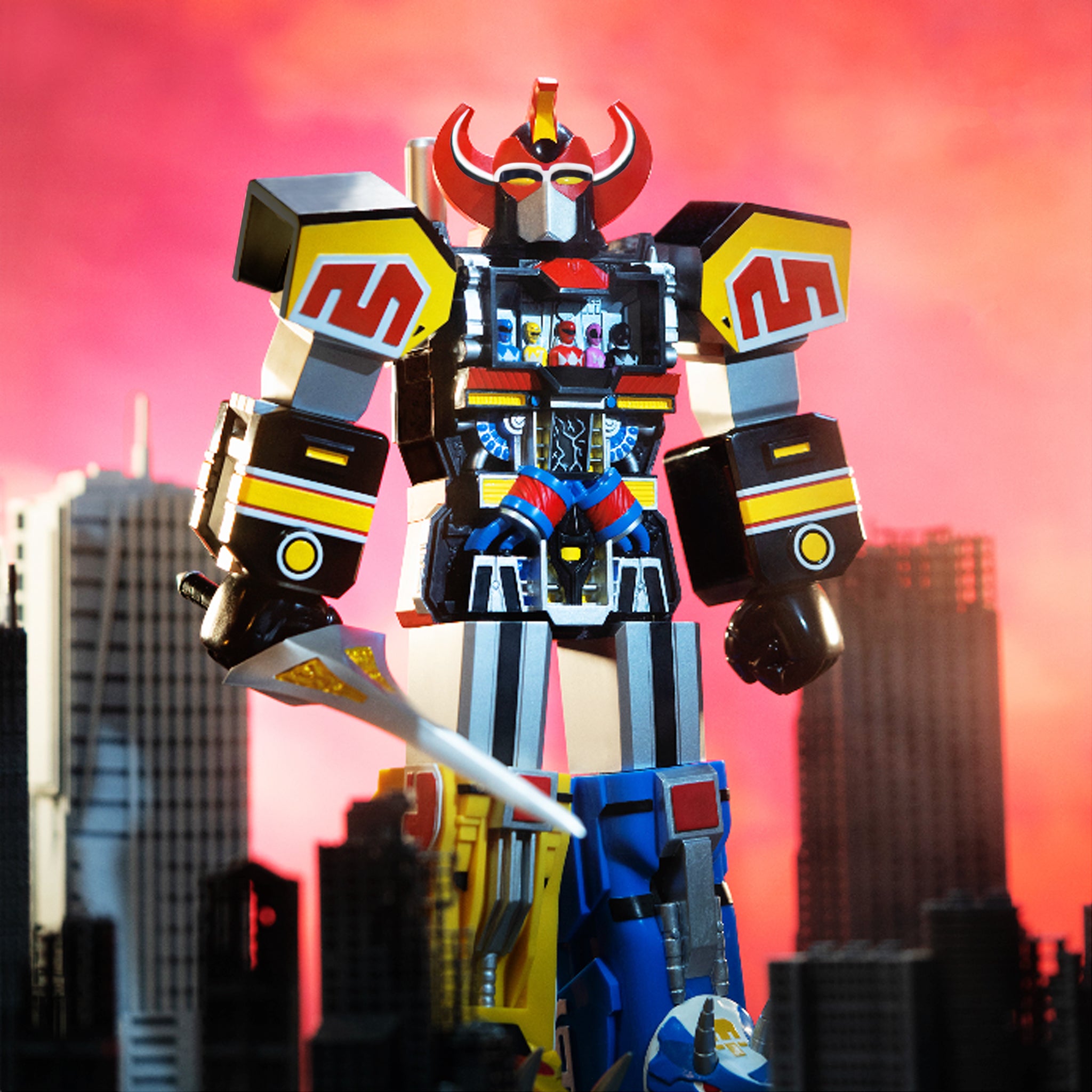 Super7 Super Cyborg Megazord Original figurina 28 cm