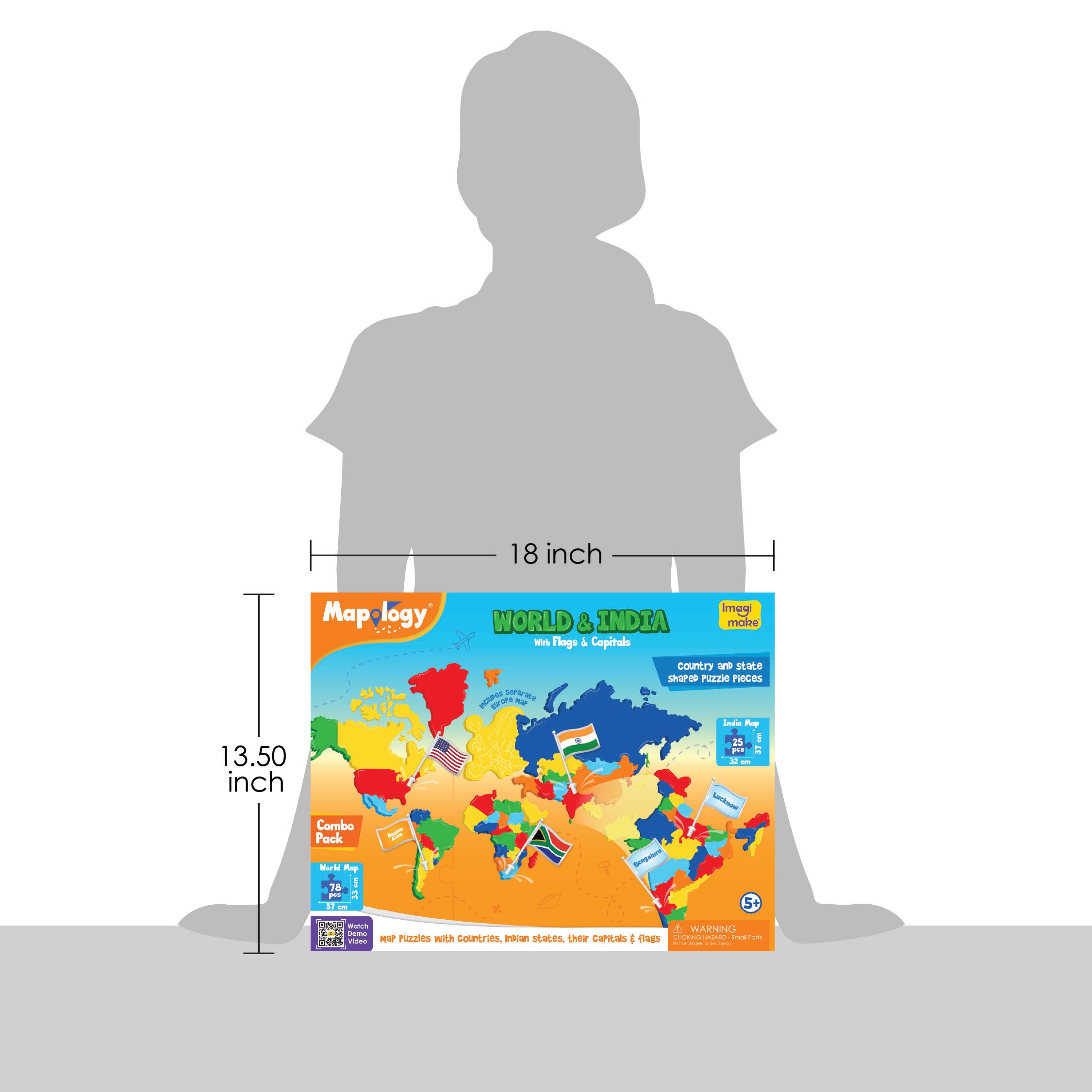 Imagimake Mapology World & India puzzle spuma 103 piese 5+ ani