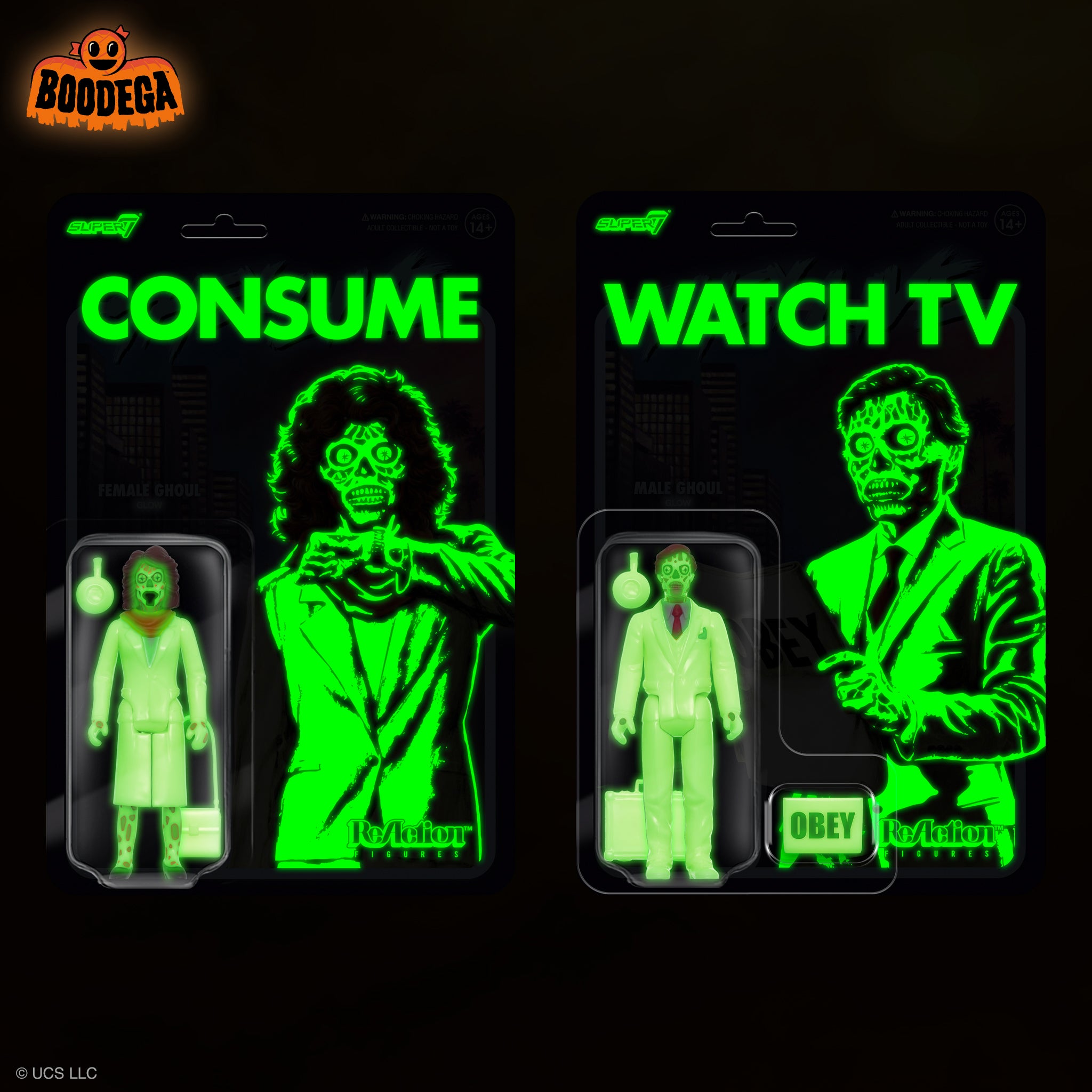 Super7 They Live ReAction Wave 2 Glow set figurine