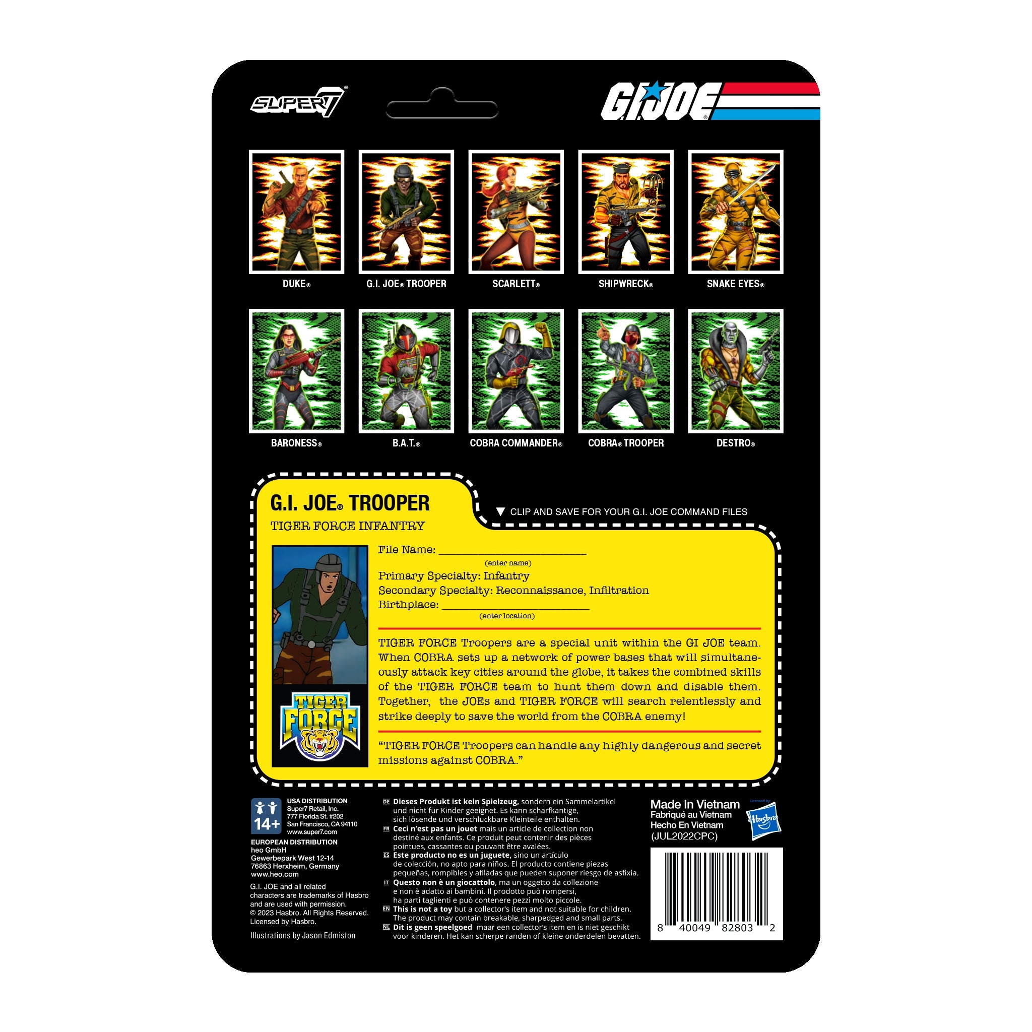 Super7 G.I. Joe ReAction Tiger Force Greenshirt figurina maro