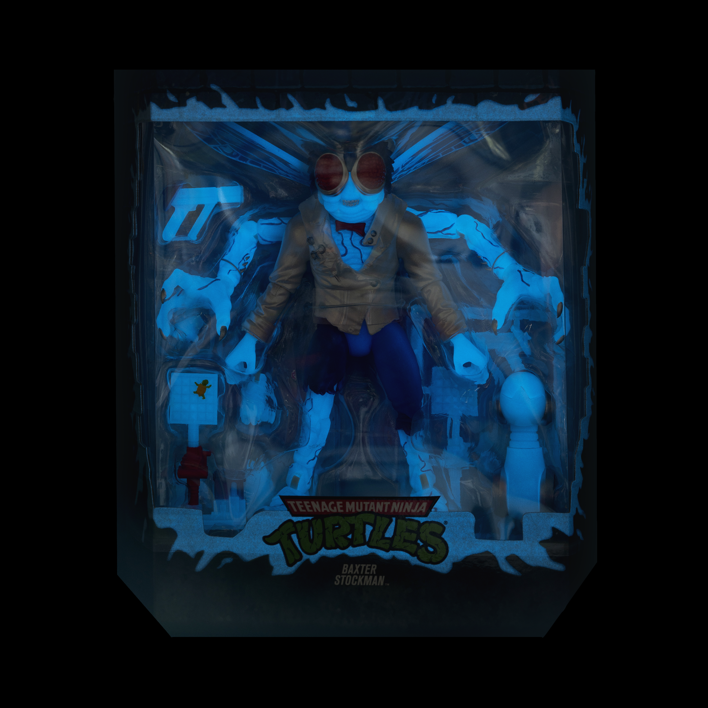 Super7 TMNT Ultimates Baxter Stockman figurină fosforescentă