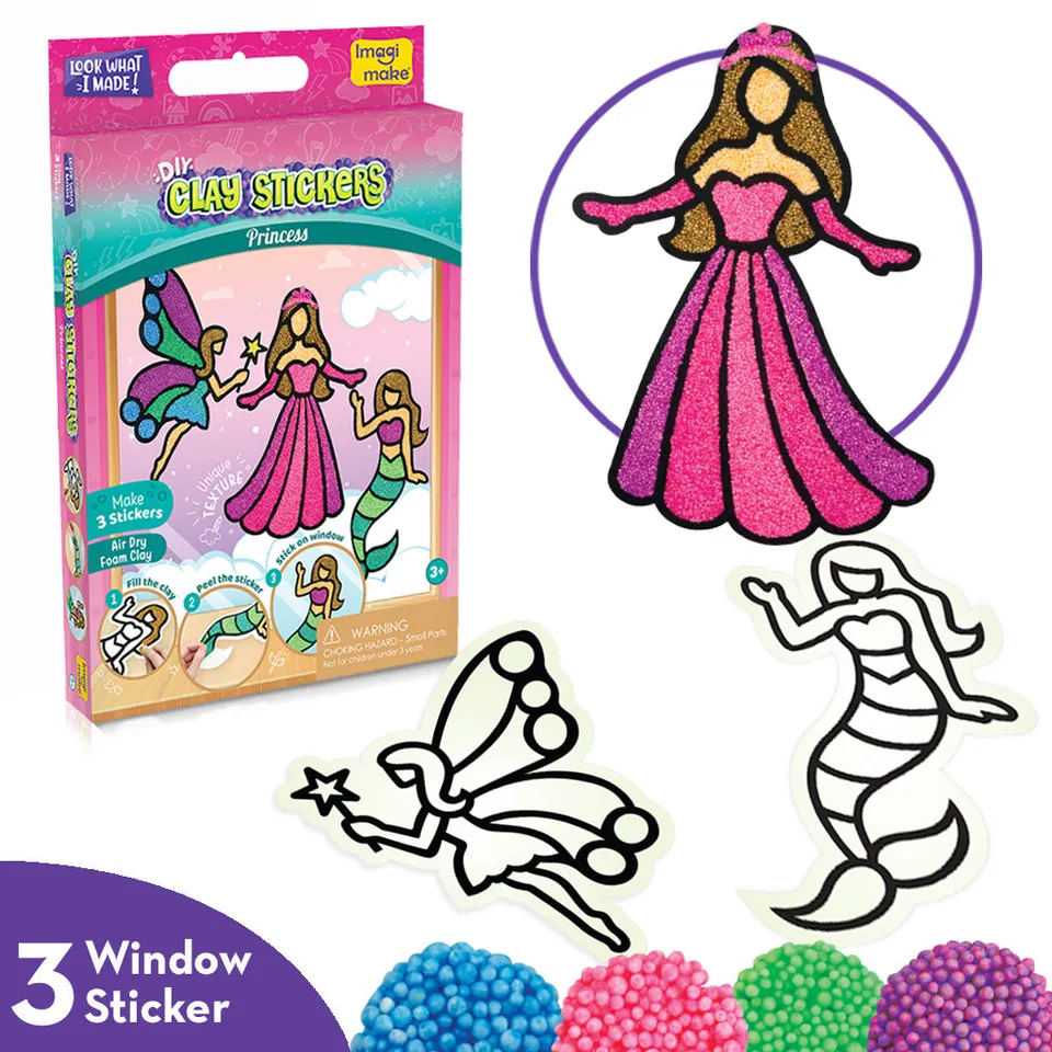 Imagimake Clay Stickers Princess set stickere cu plastilina