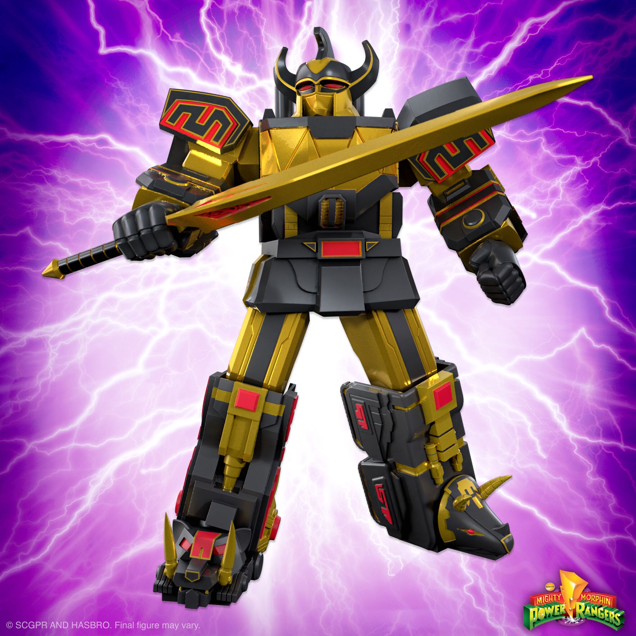 Super7 Power Rangers Ultimates Megazord Black Gold figurina 18cm