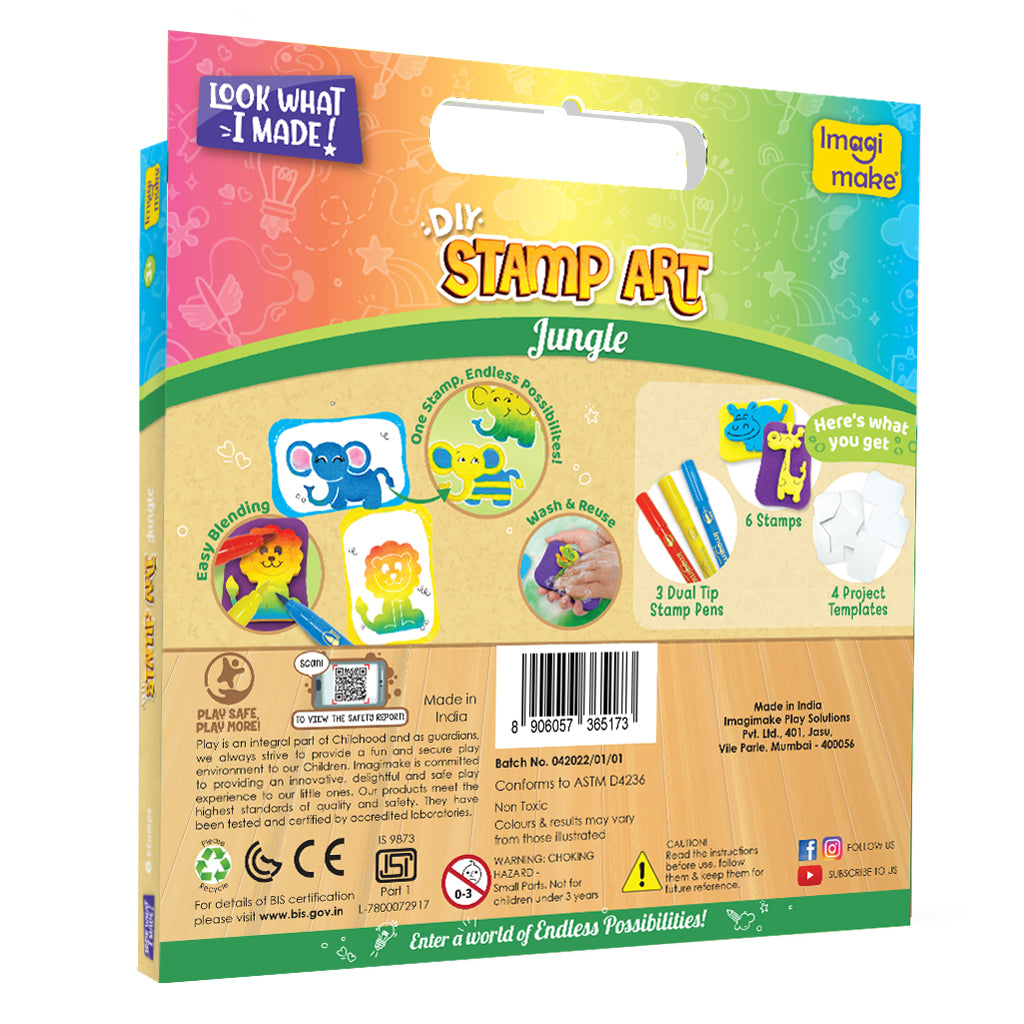 Imagimake Stamp Art Jungle set stampile 6 stampile 3+ ani