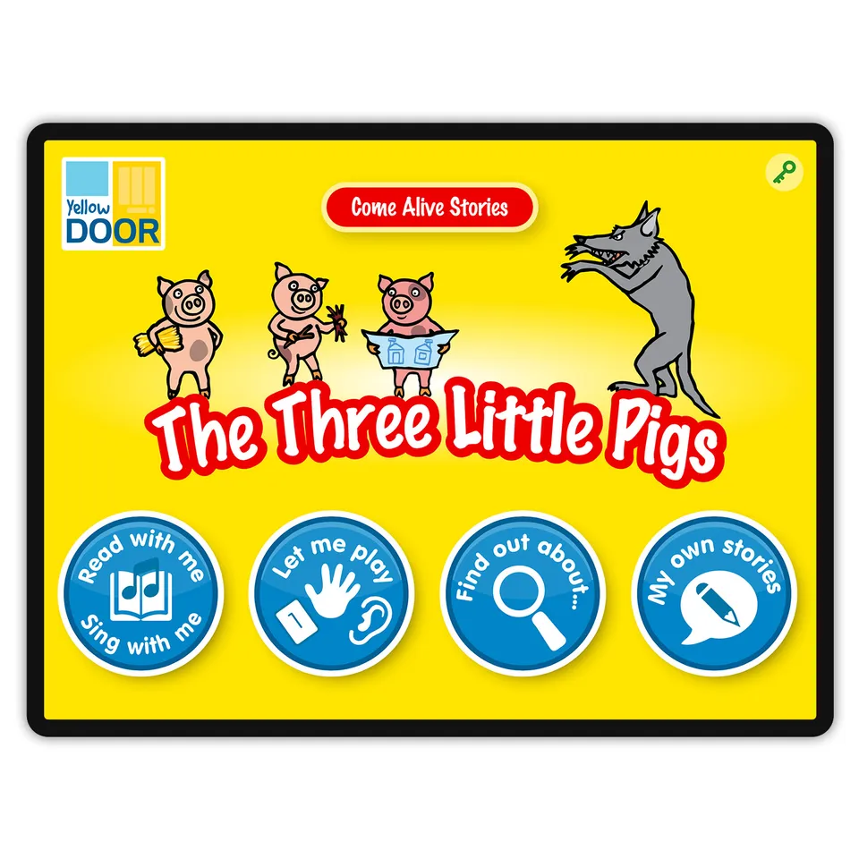 Yellow Door The Three Little Pigs aplicatie poveste tableta PC