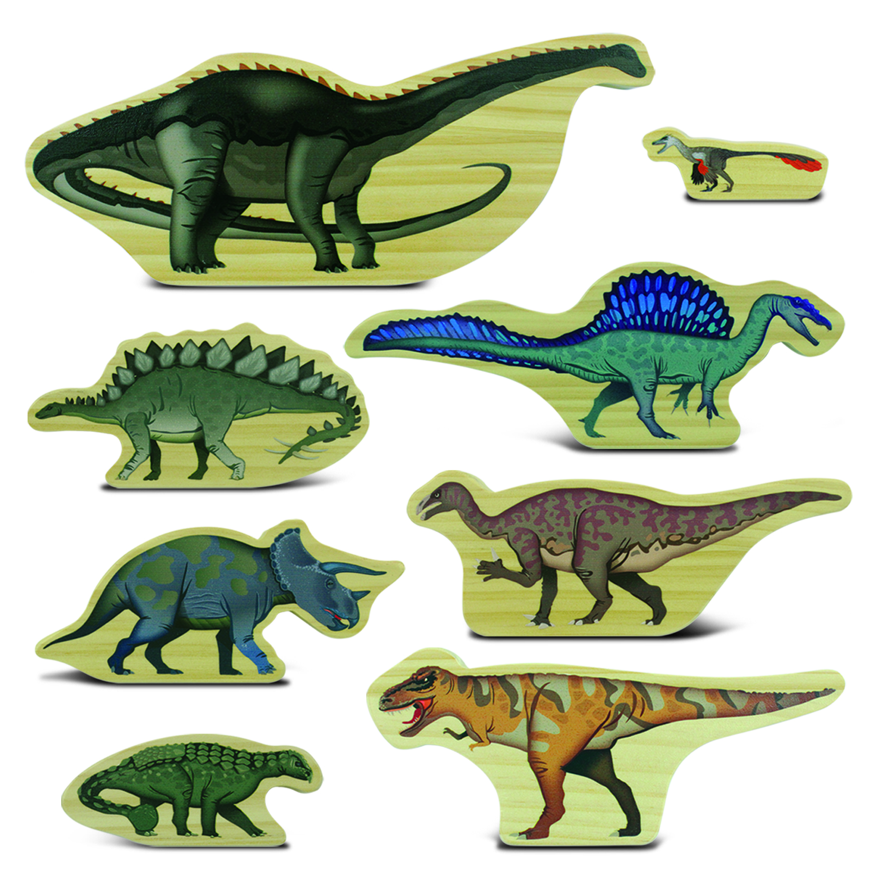 Yellow Door Dinosaur figurine lemn dinozauri 8 buc schelet