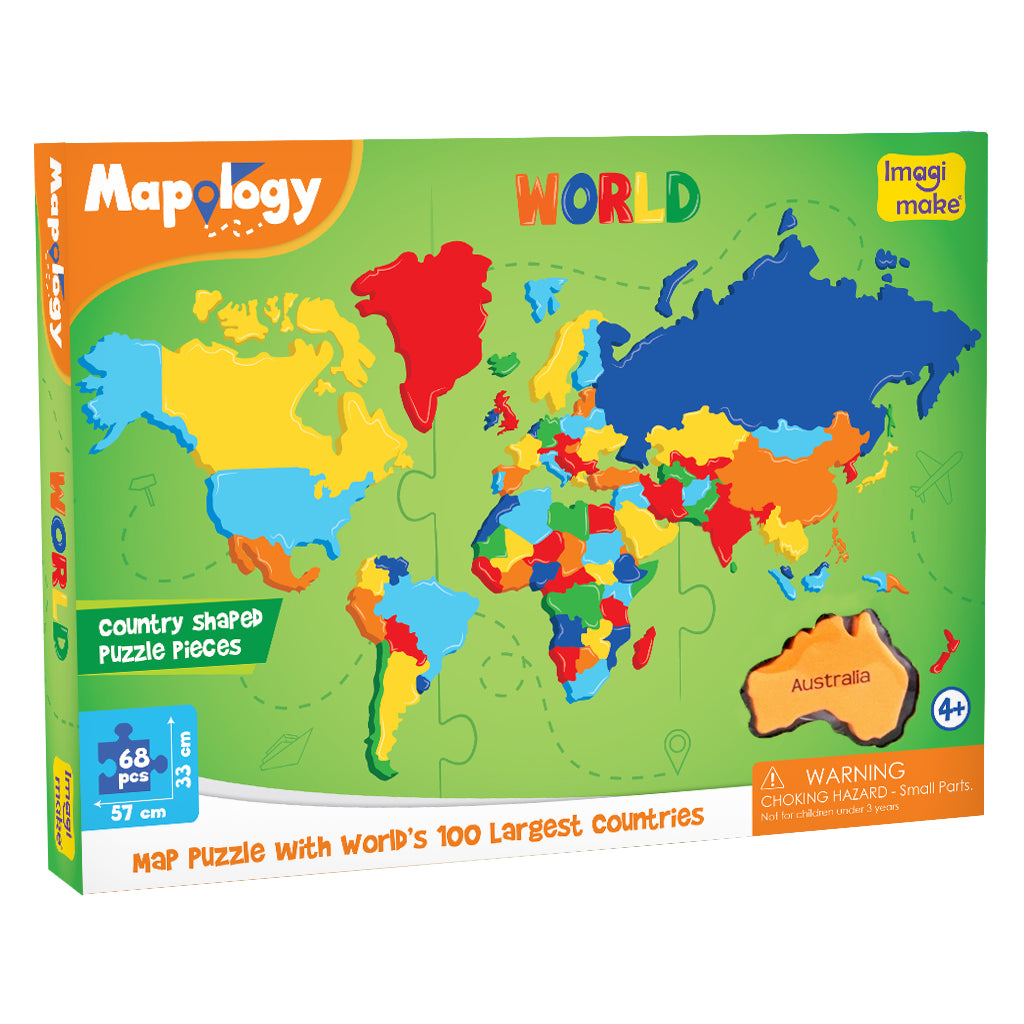Imagimake Mapology Lumea set puzzle + animale 3D