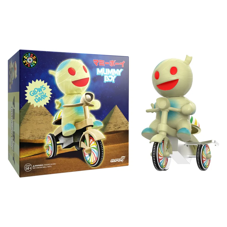 Super7 Super Cycles Mummy Boy tricicleta fosforescenta