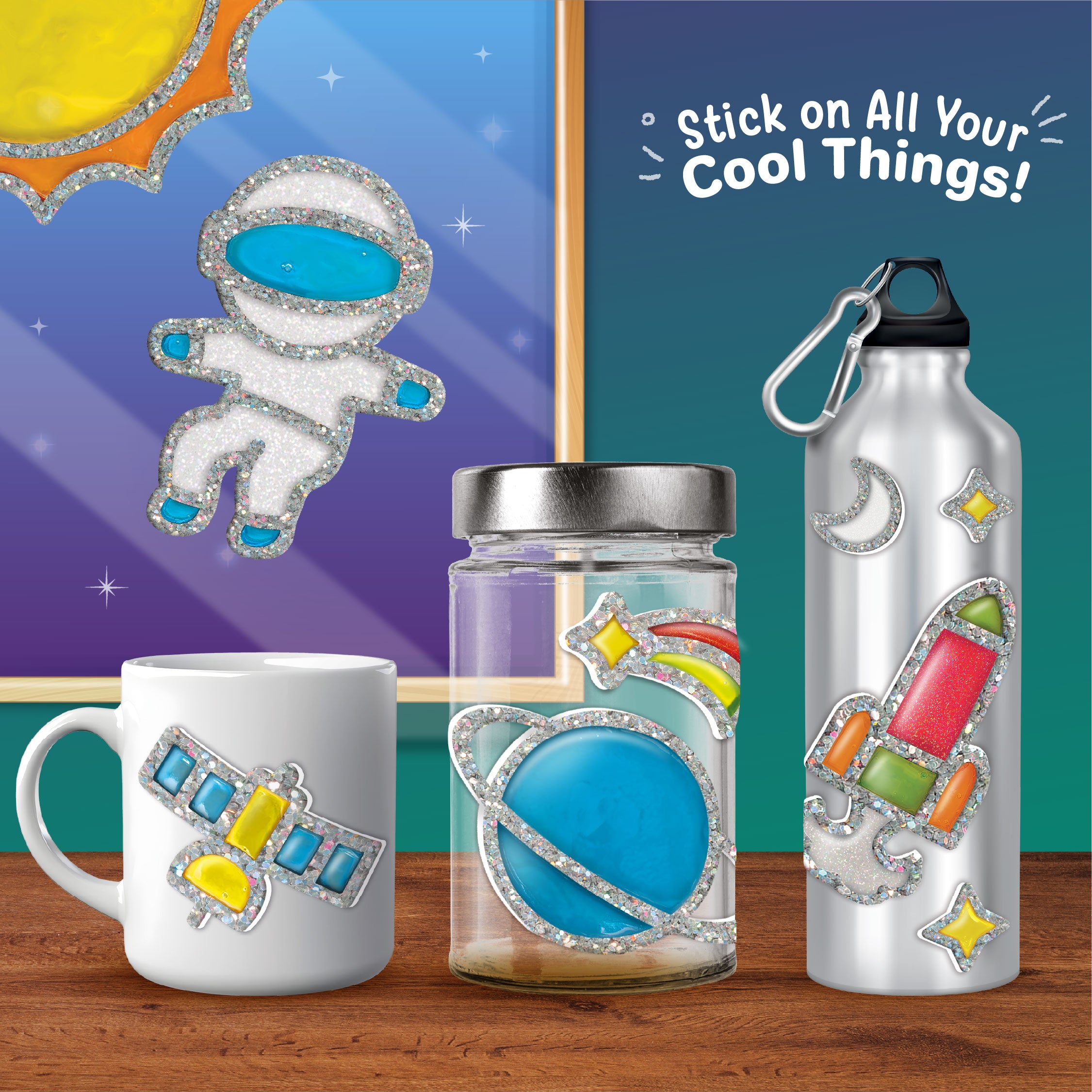 Imagimake Jelly Sticker Space set stickere 10 sabloane 3 ani+