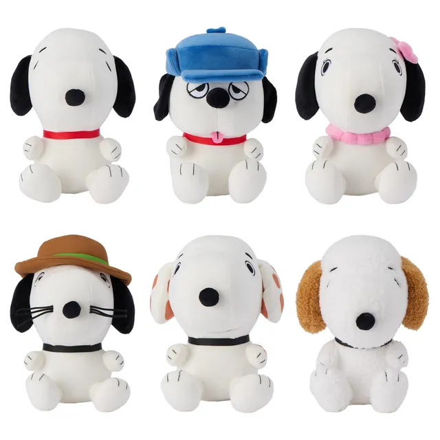 Super7 Peanuts set 6 plușuri 20cm Snoopy și frații