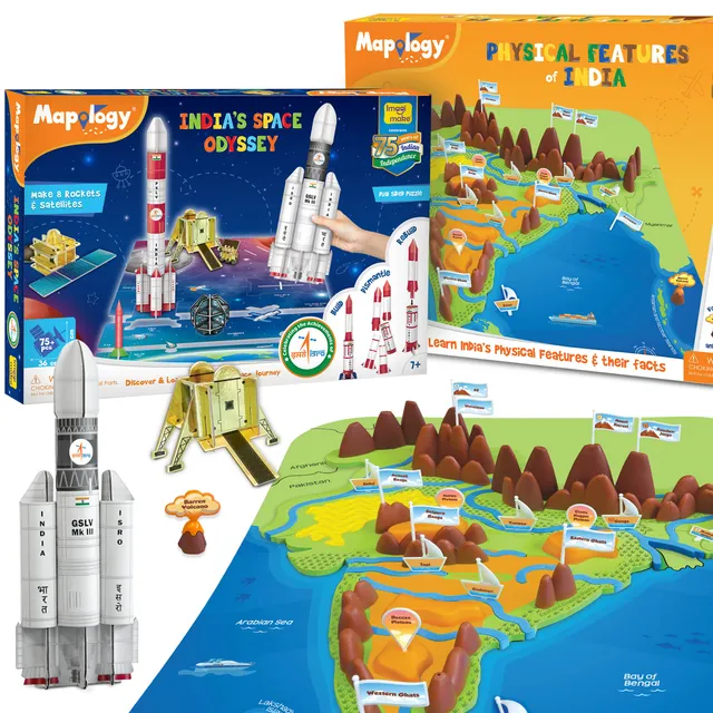 Imagimake Mapology Physical Space Odyssey puzzle combo harti