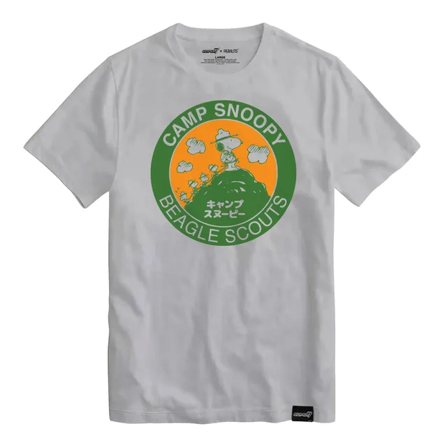 Super7 Peanuts Camp Snoopy tricou gri bumbac 100%