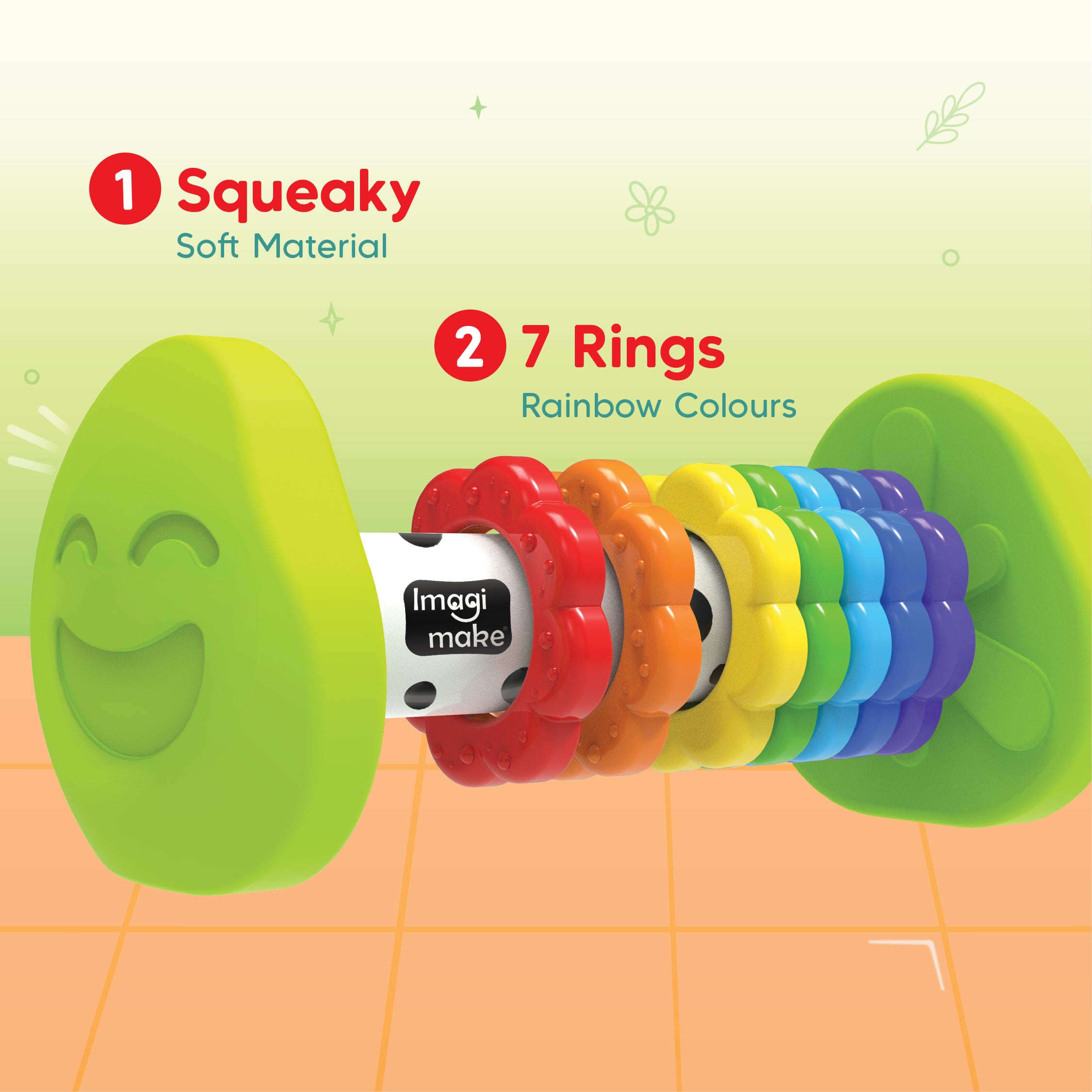 Imagimake Leaps Bounds Tummy Time Roller jucarie bebelusi 3 luni+