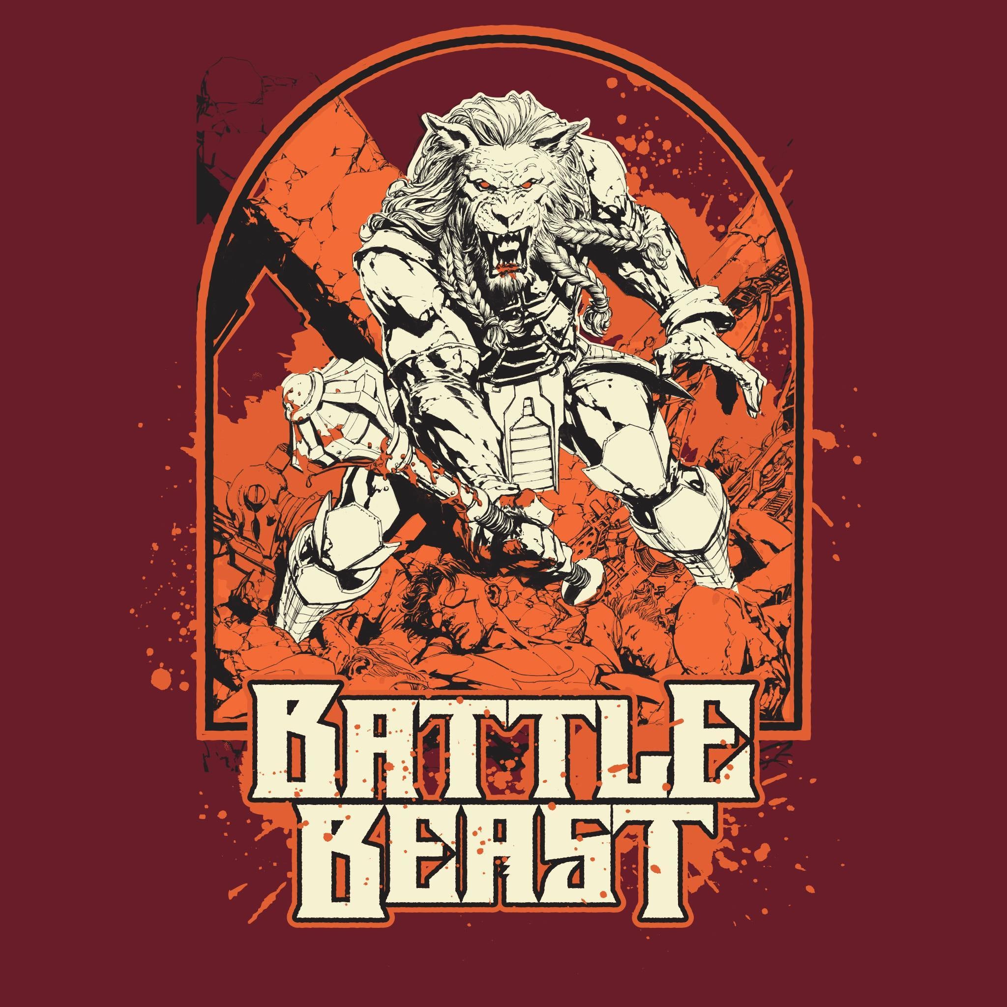 Super7 Invincible Battle Beast tricou visiniu bumbac
