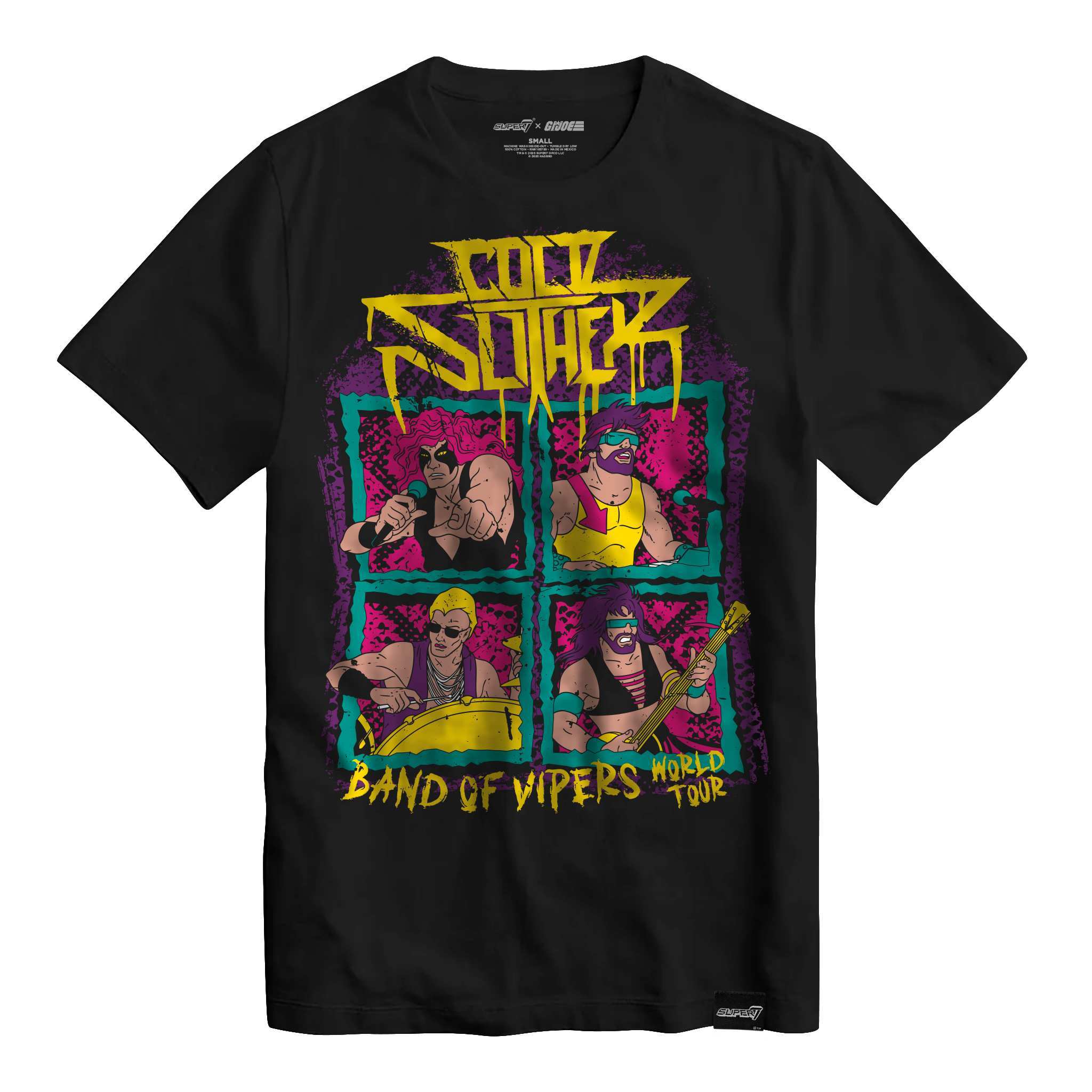 Super7 G.I. Joe Cold Slither Tour tricou negru bumbac