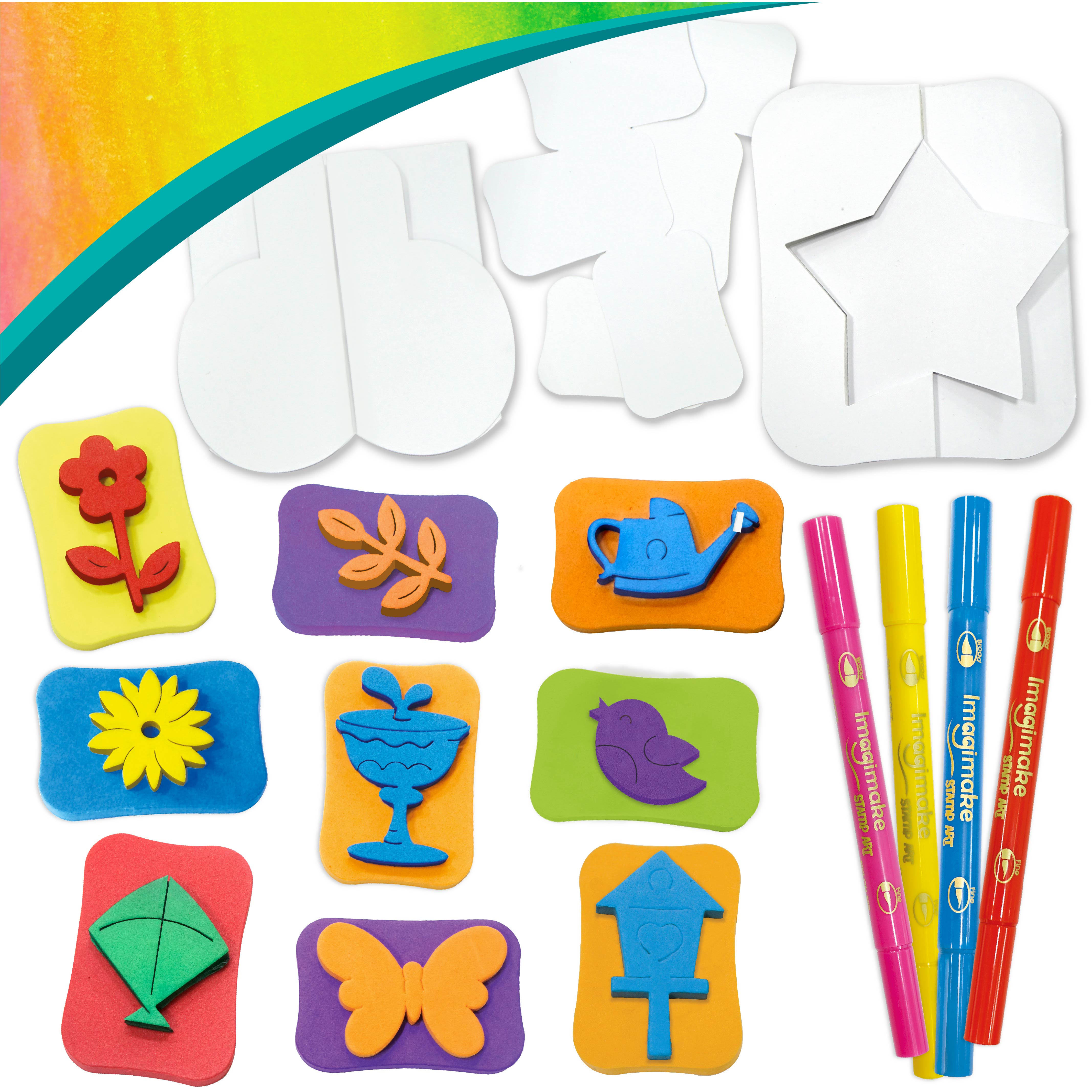 Imagimake Stamp Art Garden set stampile gradina animale