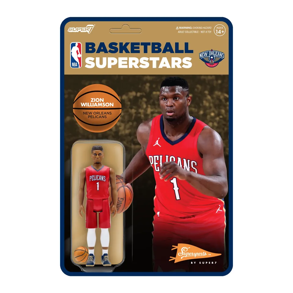 Super7 NBA Supersports Zion Williamson figurina rosie articulata