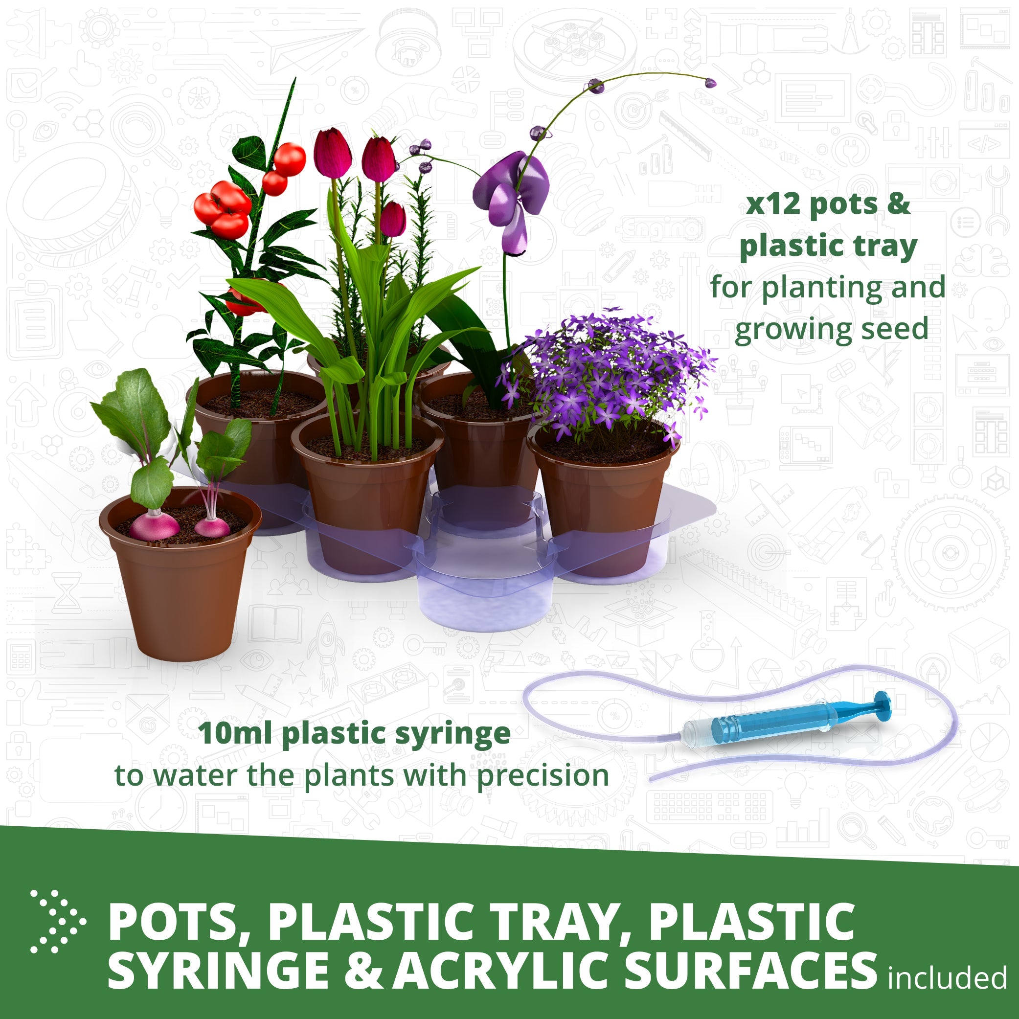 Engino DIY Greenhouse E94.1 sera educativa 4 modele plante