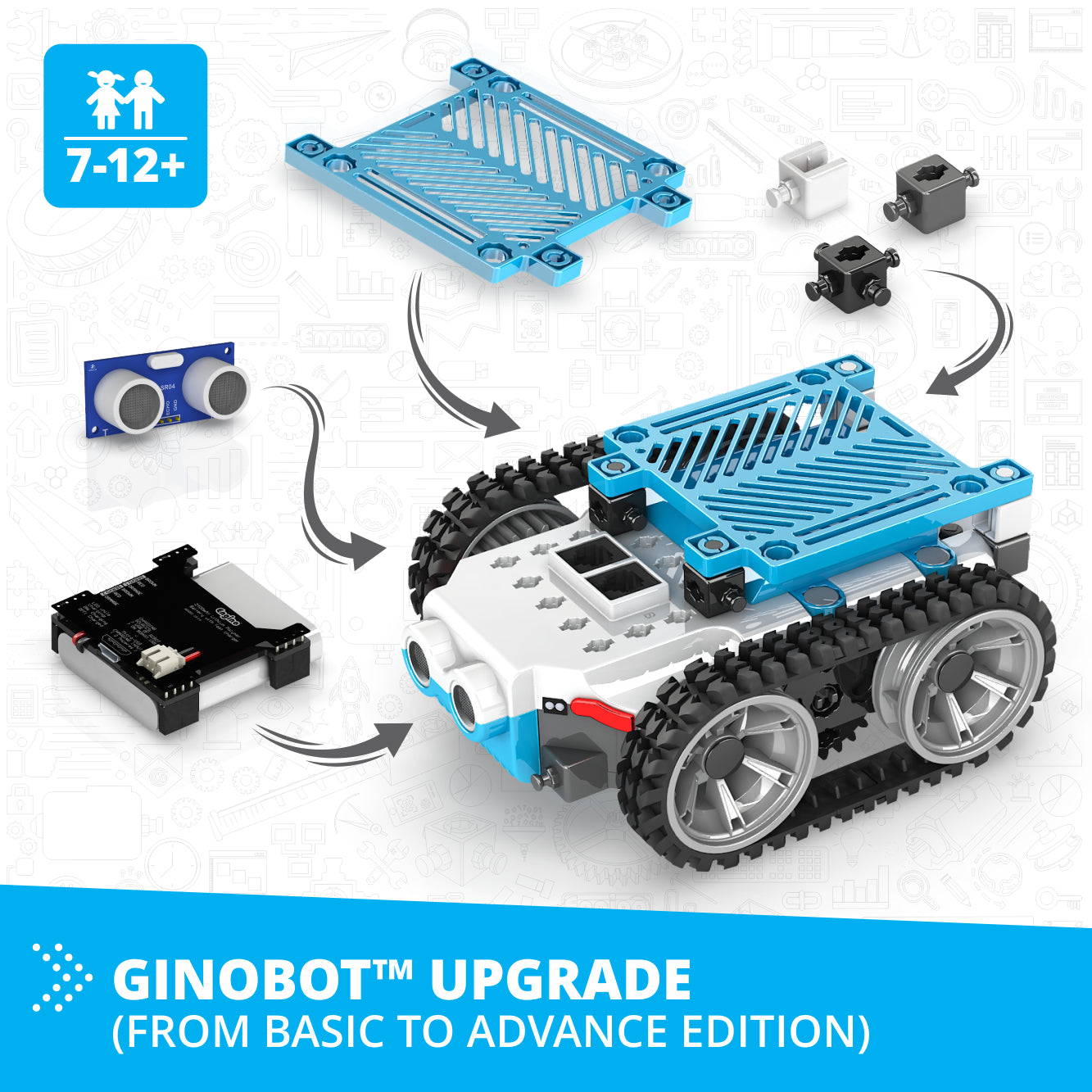 Engino GinoBot Upgrade set robot Basic-Advanced 6 ani+