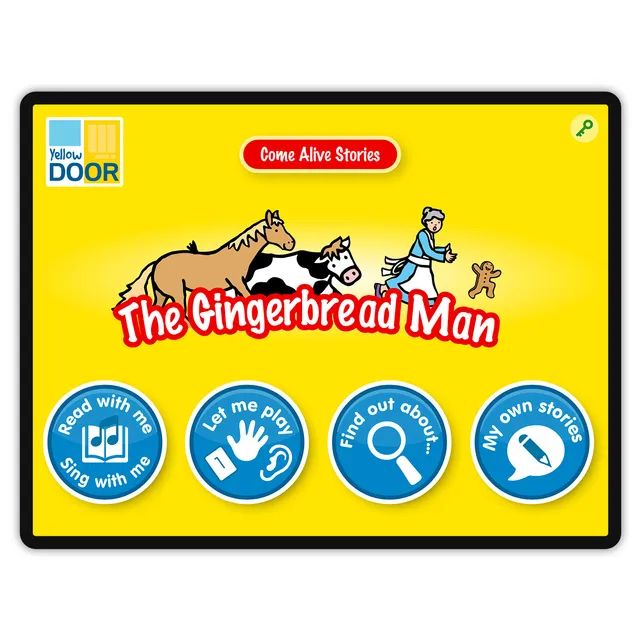 Yellow Door Gingerbread Man app poveste interactiva