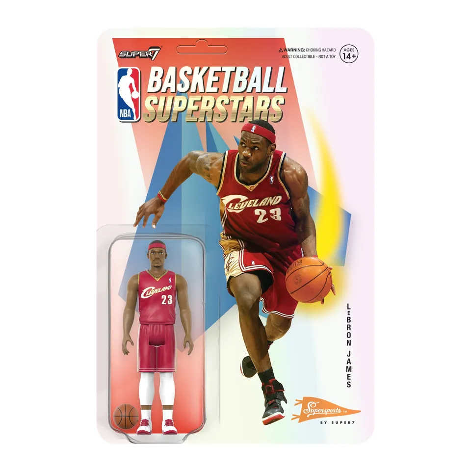 Super7 NBA ReAction LeBron James Cavaliers figurina 9.5cm