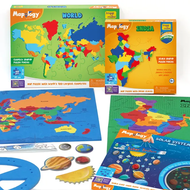 Imagimake Mapology puzzle India Lume sistem solar suspendat