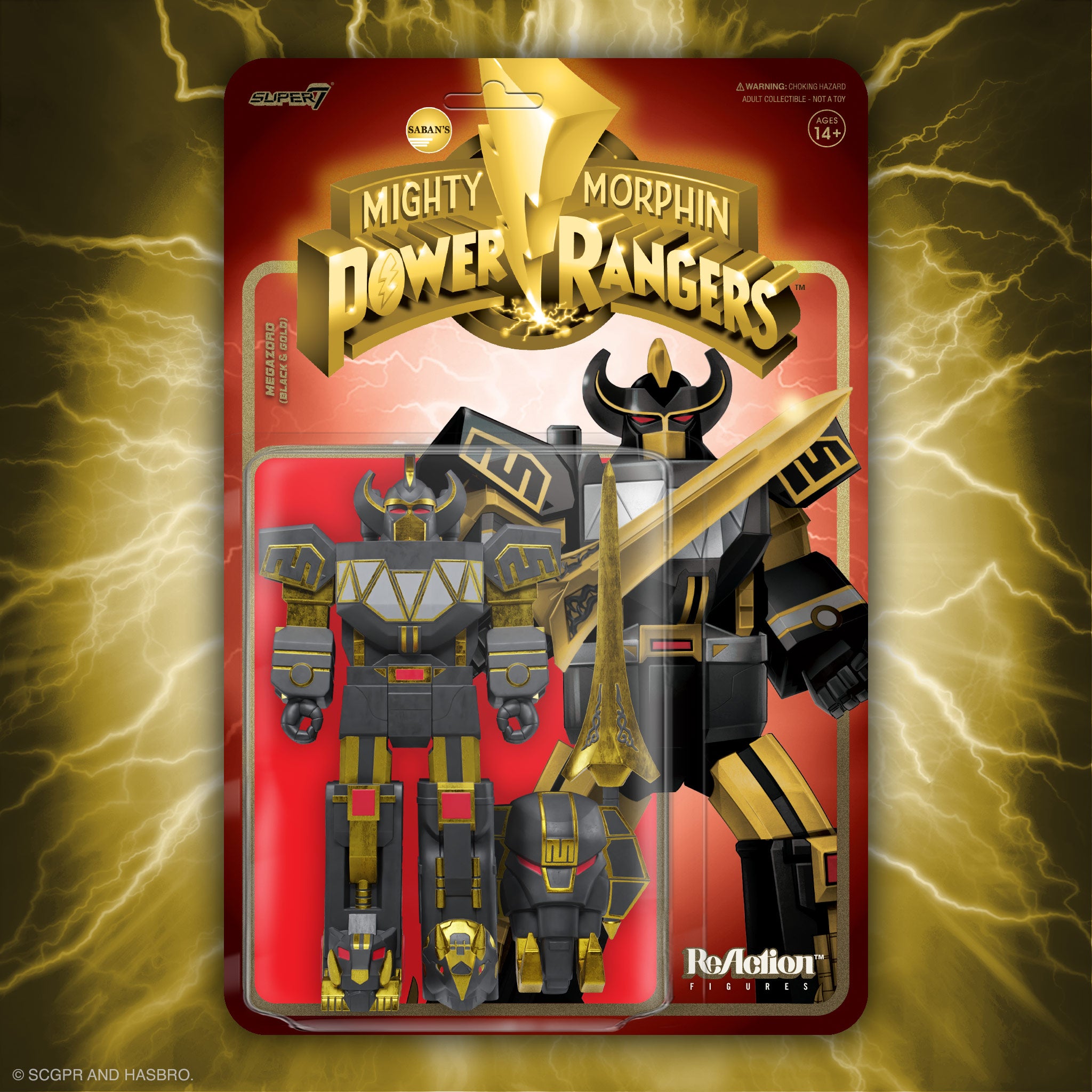 Super7 ReAction Megazord Black Gold figurină negru-auriu