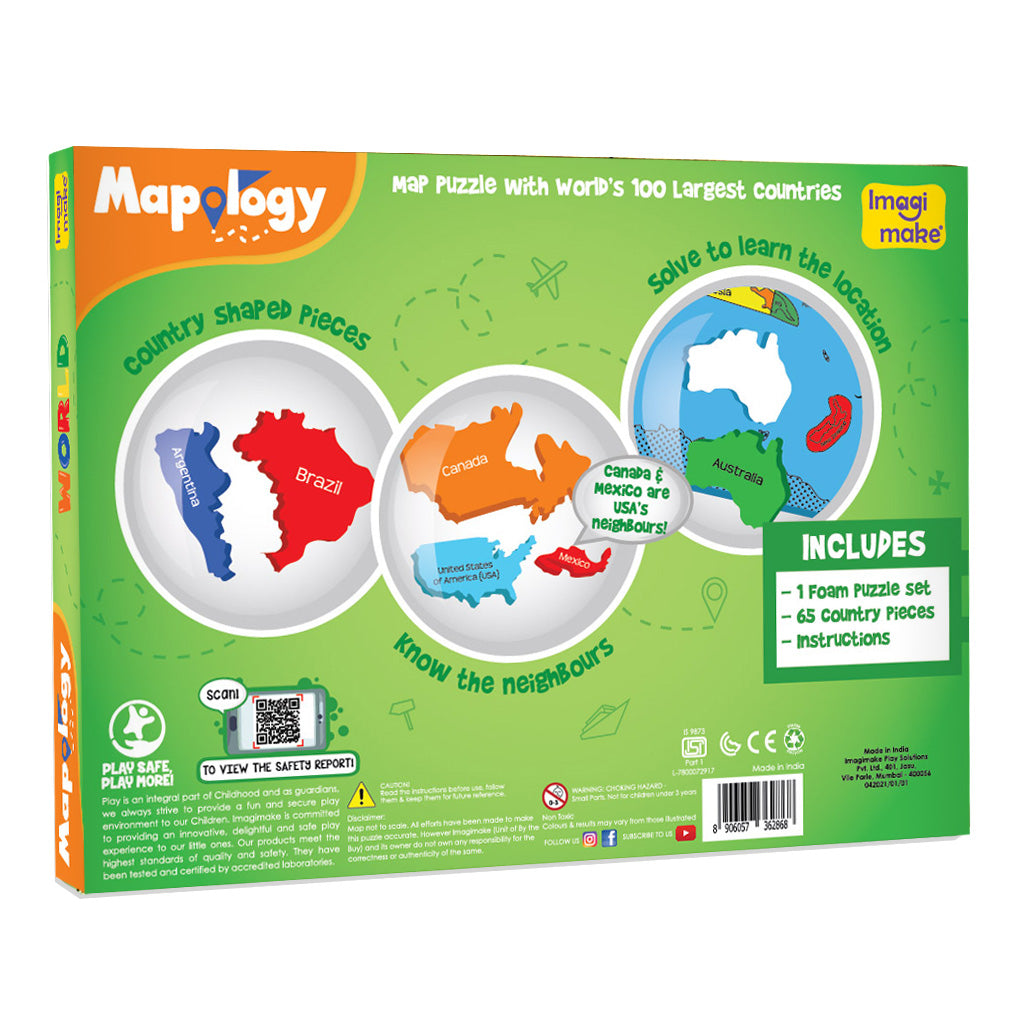 Imagimake Mapology World Map puzzle harti 6 buc