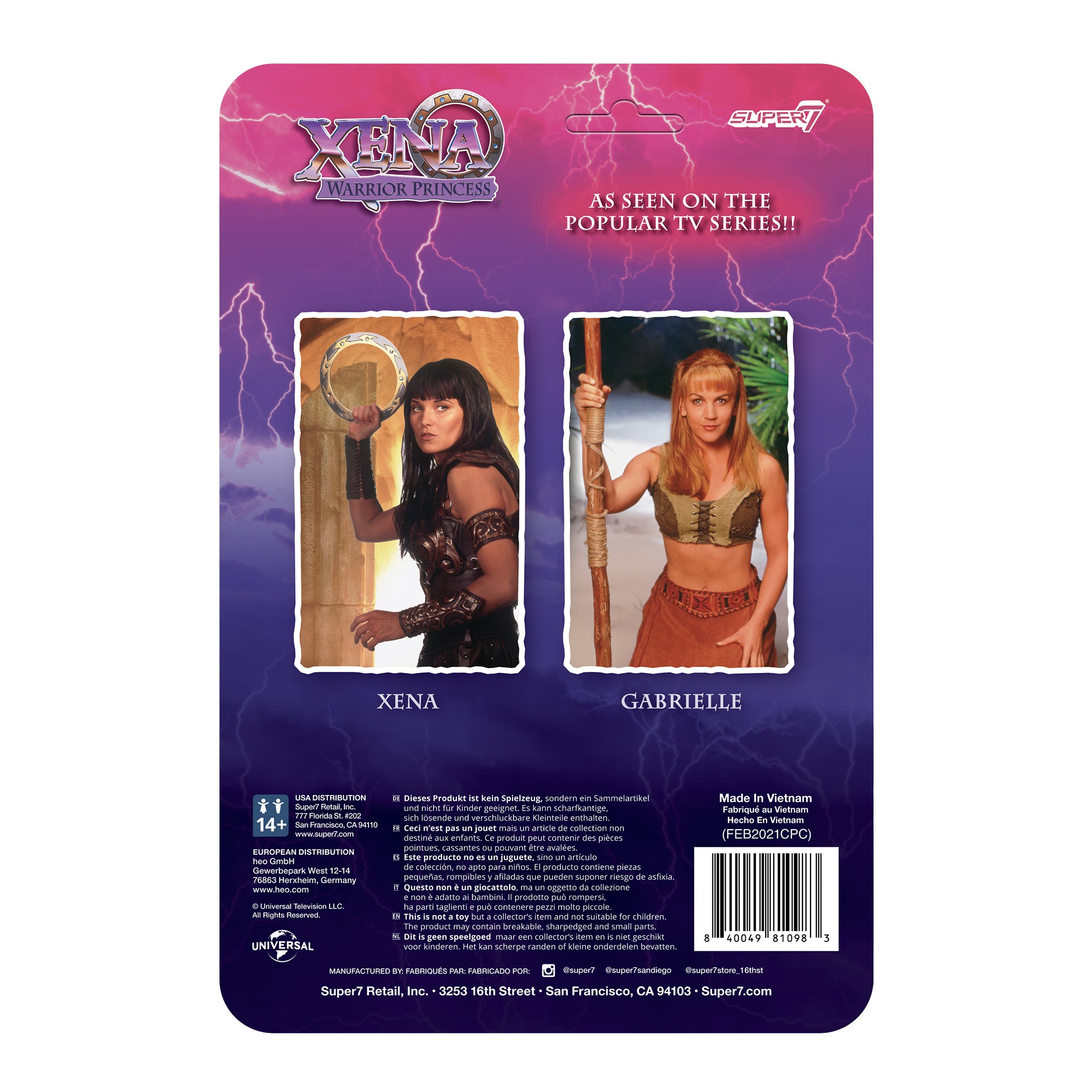 Super7 Xena Gabrielle ReAction figurină 9,5 cm cu toiag