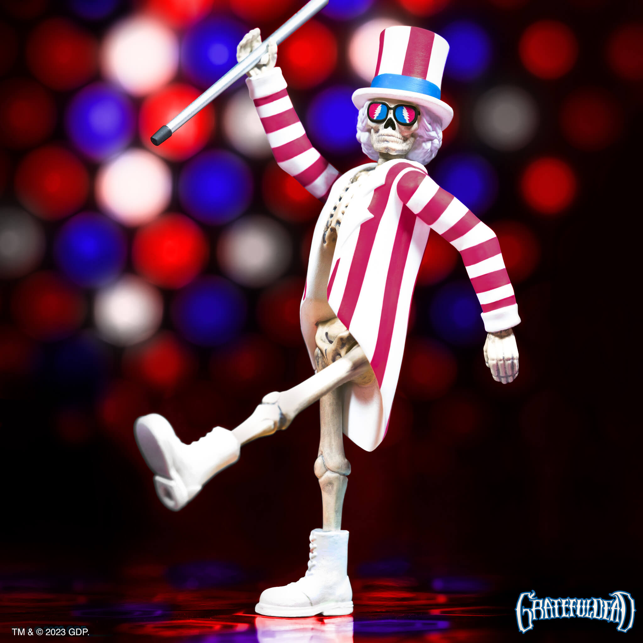 Super7 Grateful Dead ReAction Uncle Sam Skeleton figurină 9,5 cm
