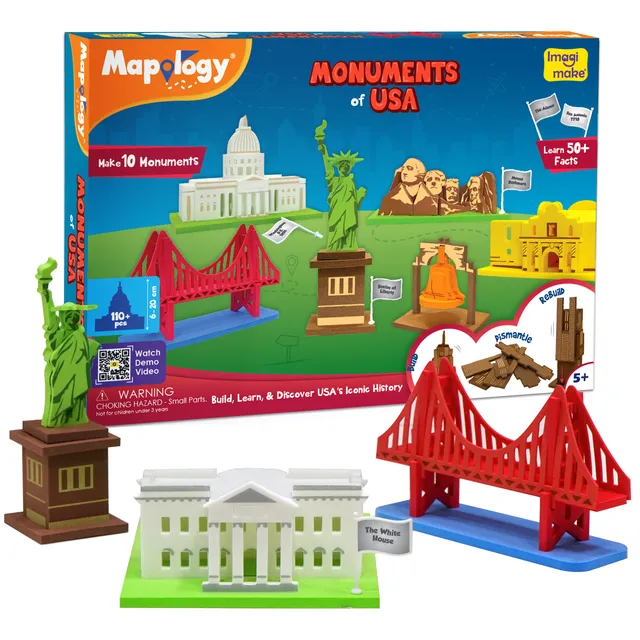 Imagimake Mapology Monuments of USA puzzle 3D 10 monumente