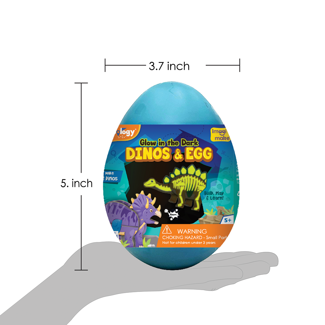 Imagimake Dino & Egg Blue jucărie fosforescentă 7+ ani
