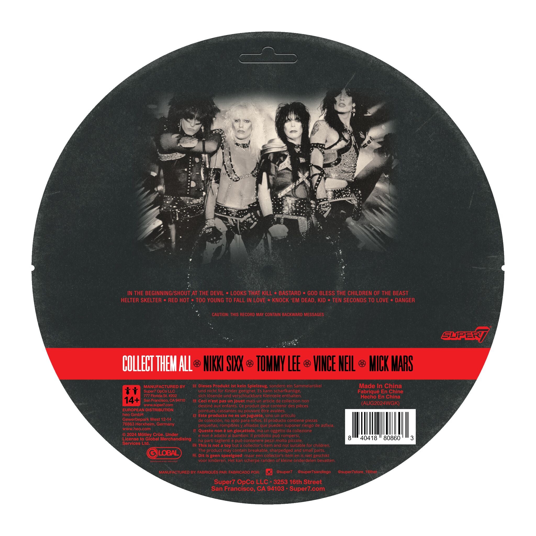 Super7 Motley Crue ReAction Vince Neil figurina 9,5cm alb-negru