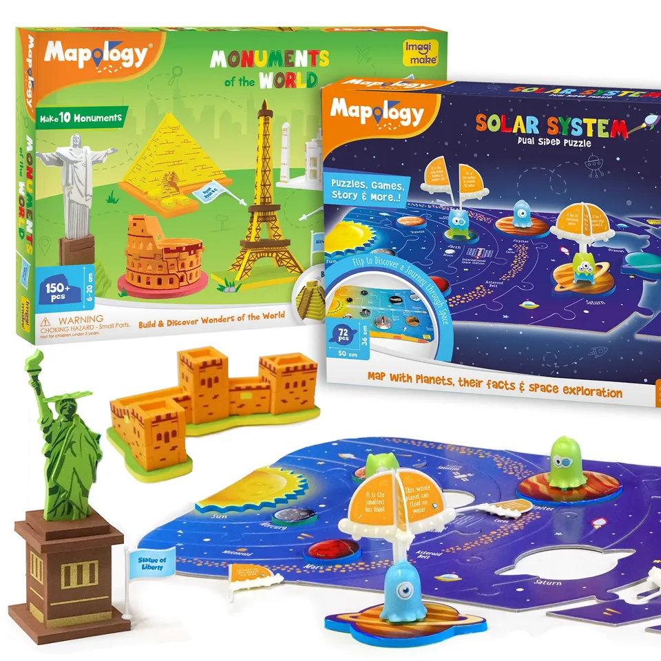 Imagimake Mapology World Monuments set puzzle 2in1 educativ