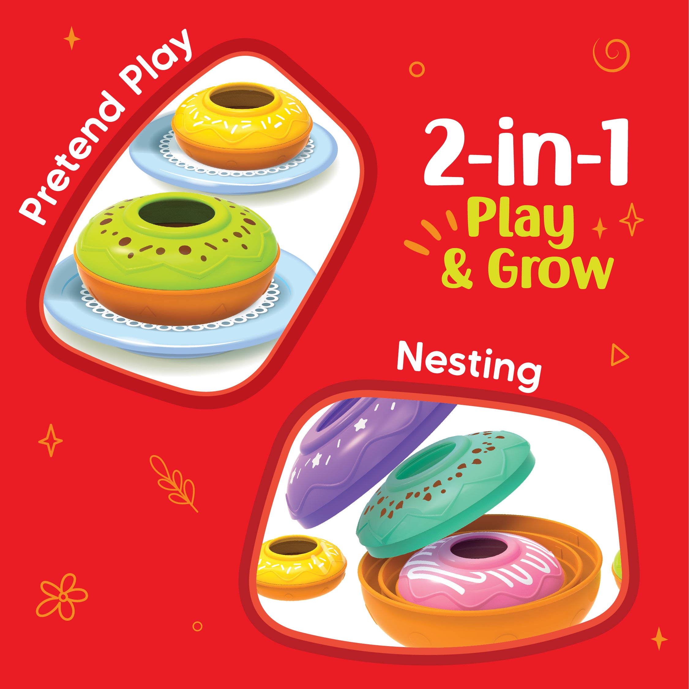 Imagimake Leaps Bounds Nesting Doughnuts jucarie 5 cuiburi
