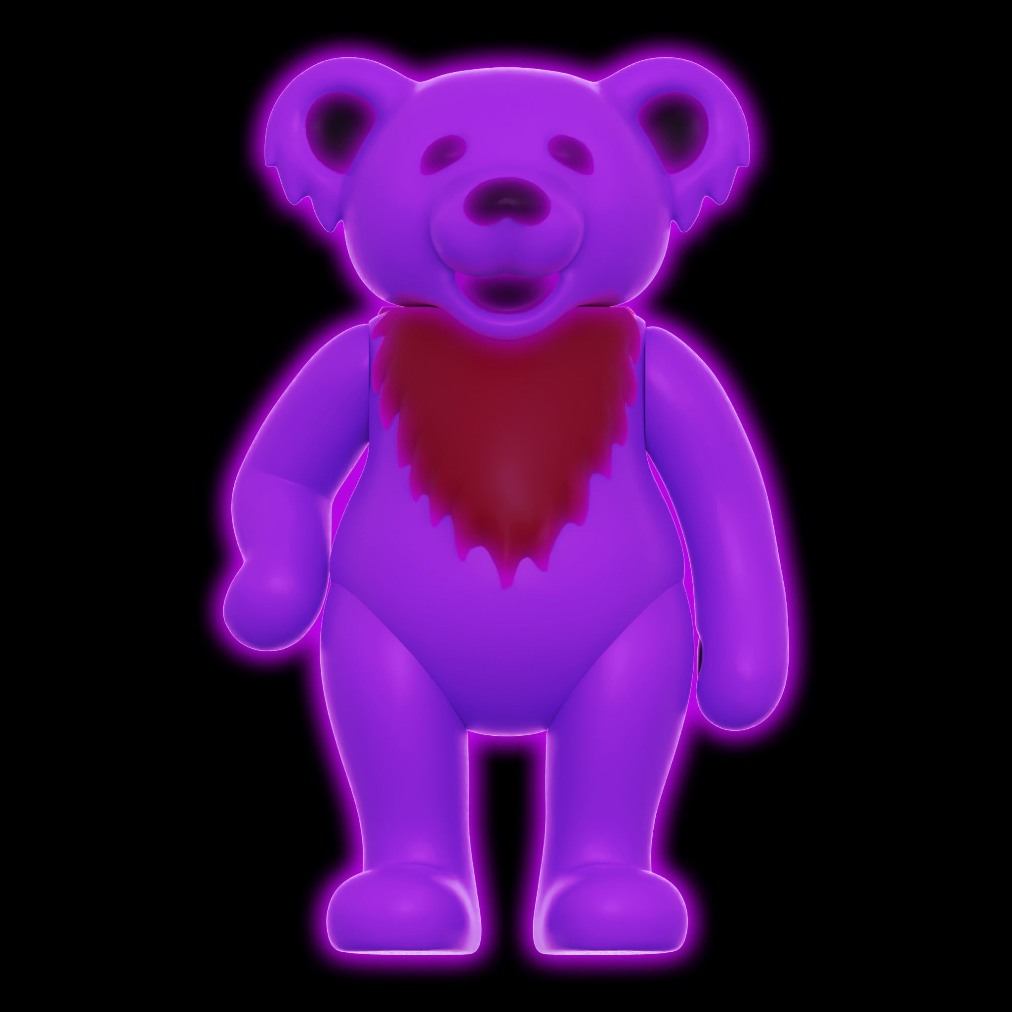 Super7 ReAction Dancing Bear Glow Haight Purple figurină fosforescentă