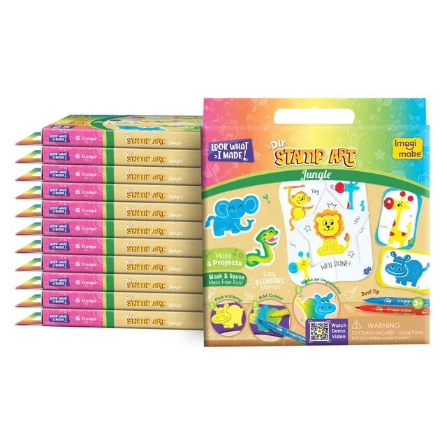 Imagimake Jungle Stamp Art set stampile 12 buc jungla