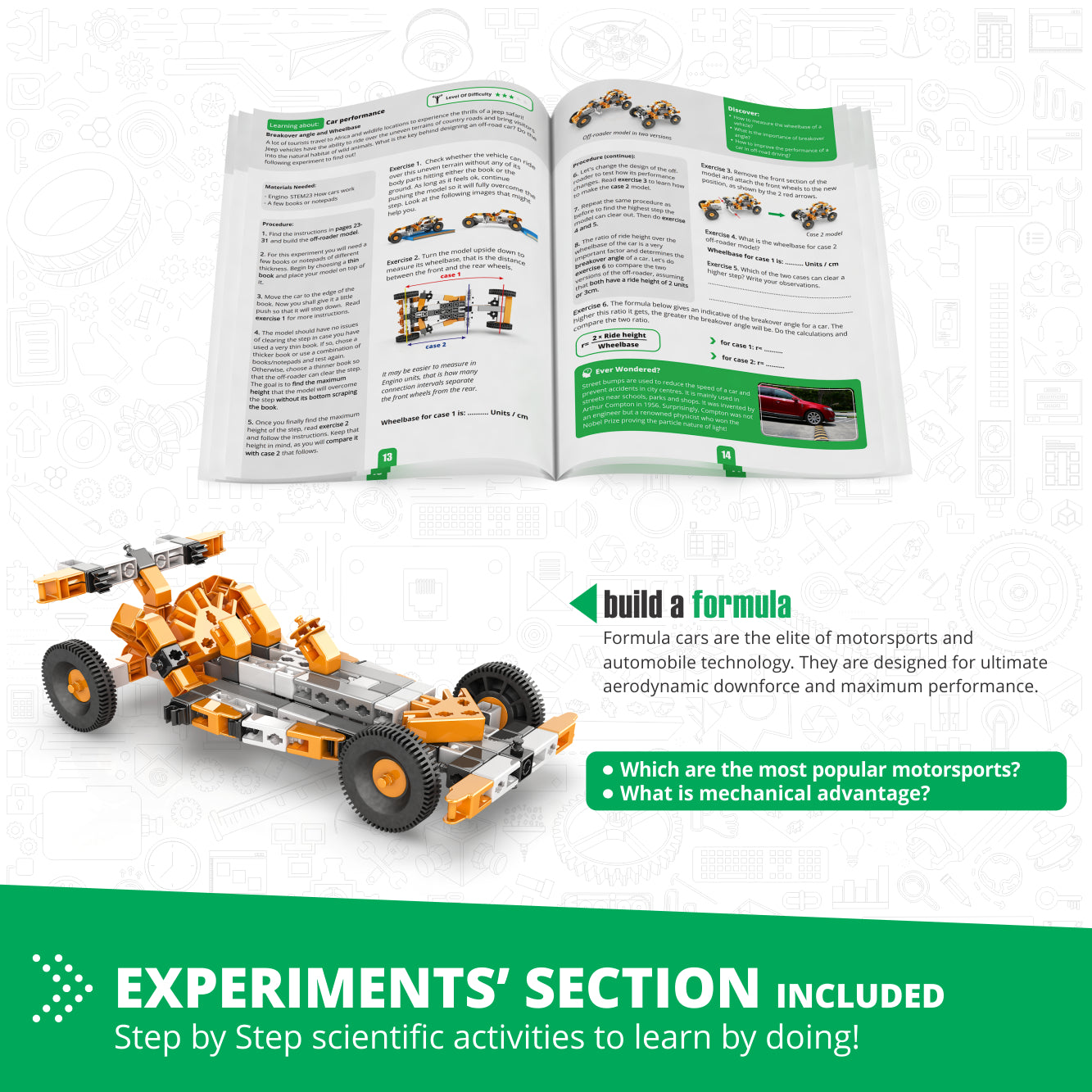 Engino Discovering STEM How Cars Work set constructie 10 masinute