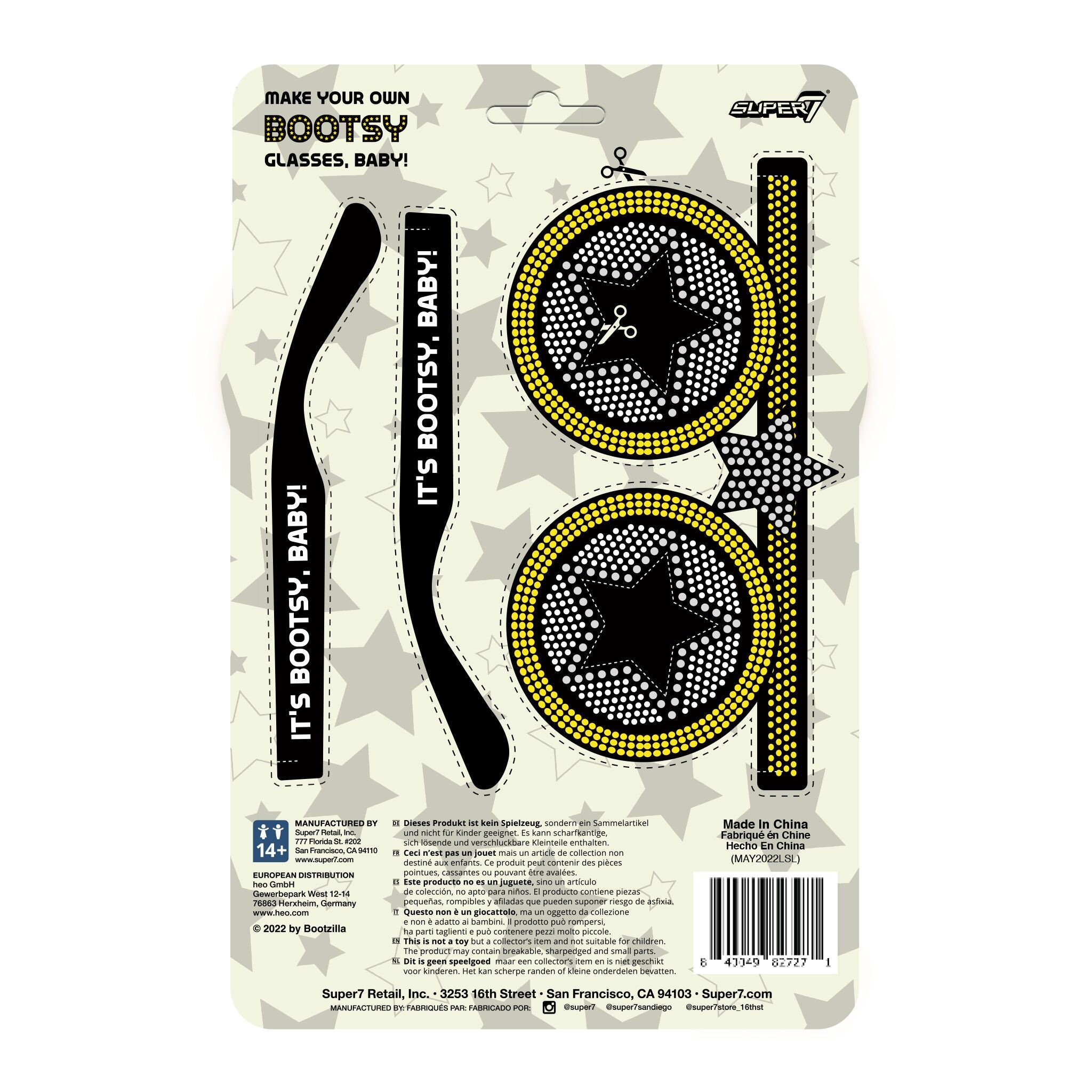Super7 ReAction Bootsy Collins Black Gold figurina bas