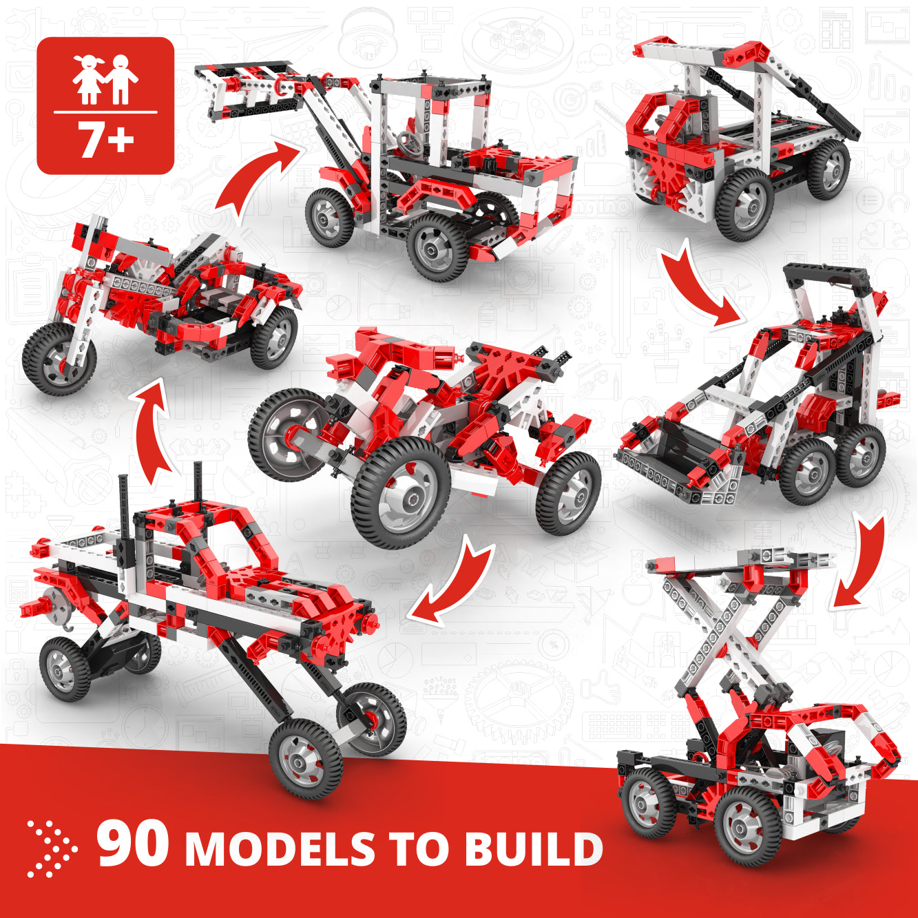 Engino Creative Builder 90 Motorizat set construcție 90 modele 7+ ani