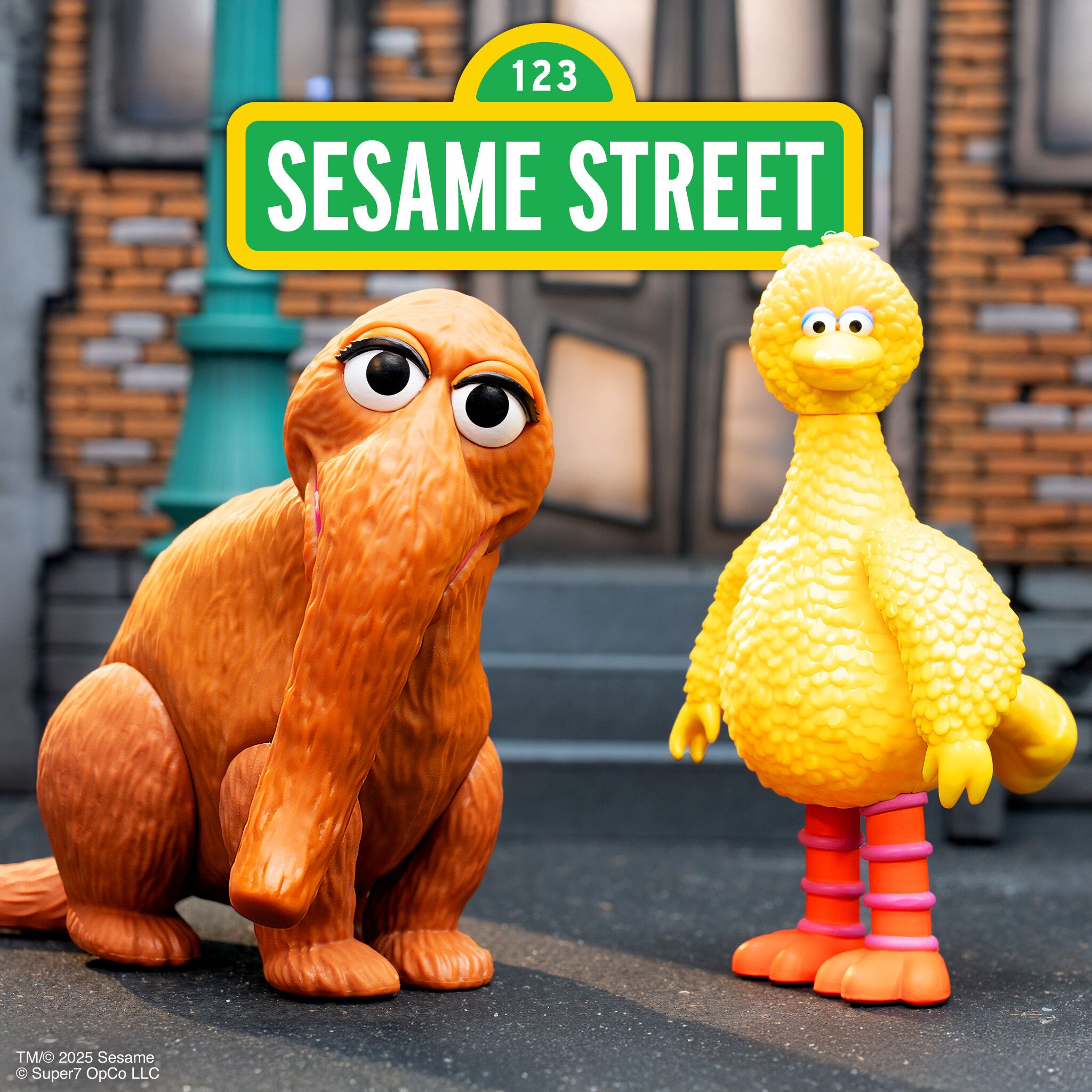 Super7 ReAction Big Bird Snuffleupagus set 2 figurine