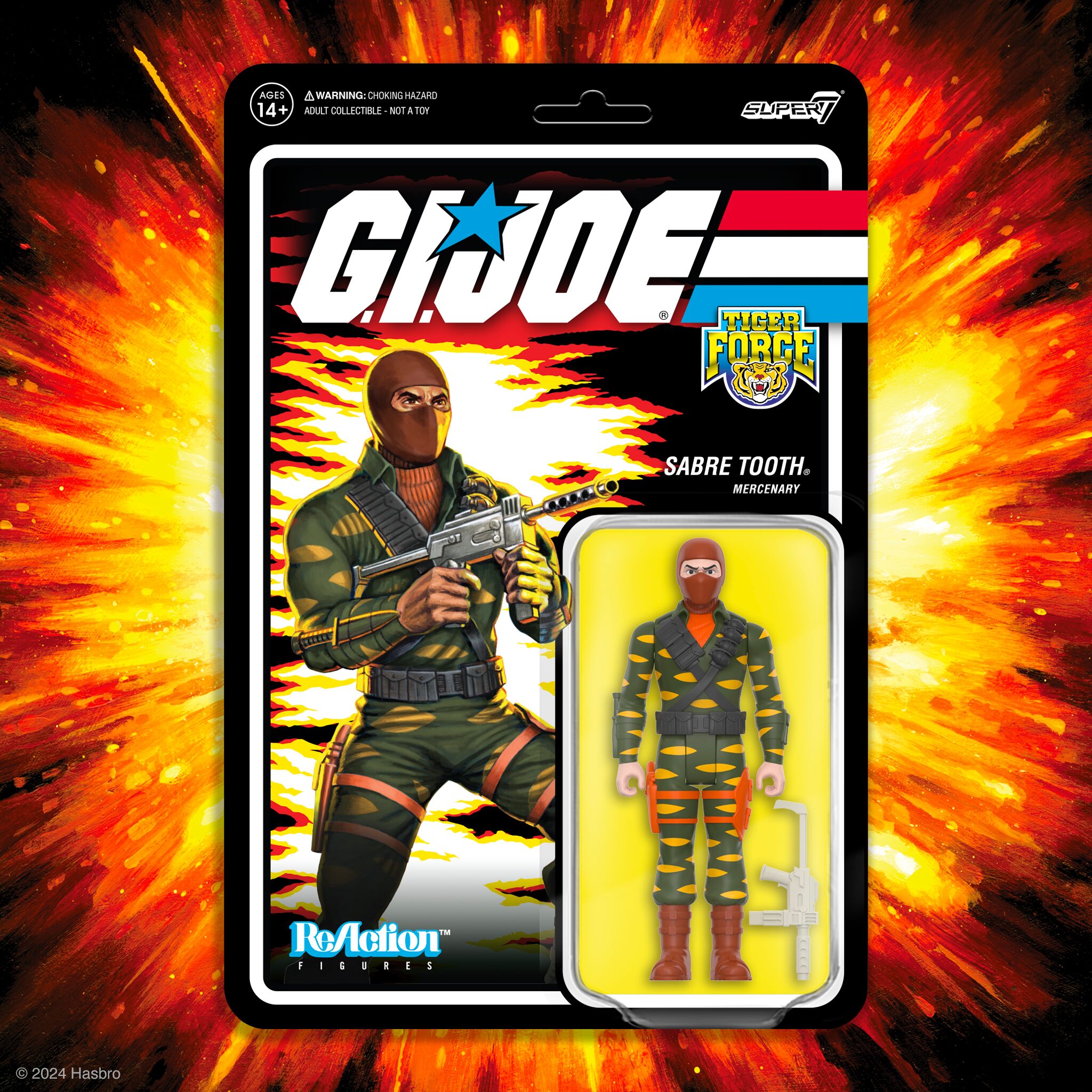 Super7 G.I. Joe ReAction Sabre Tooth figurina cu blaster