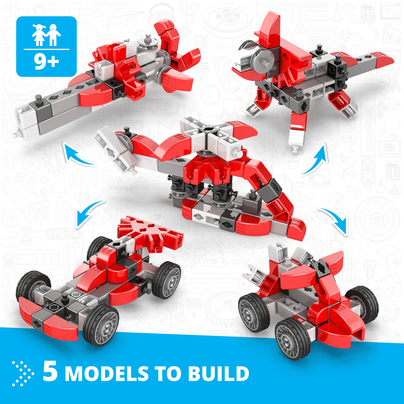 Engino Inventor Speed Racer set constructie 5 modele 9+ ani